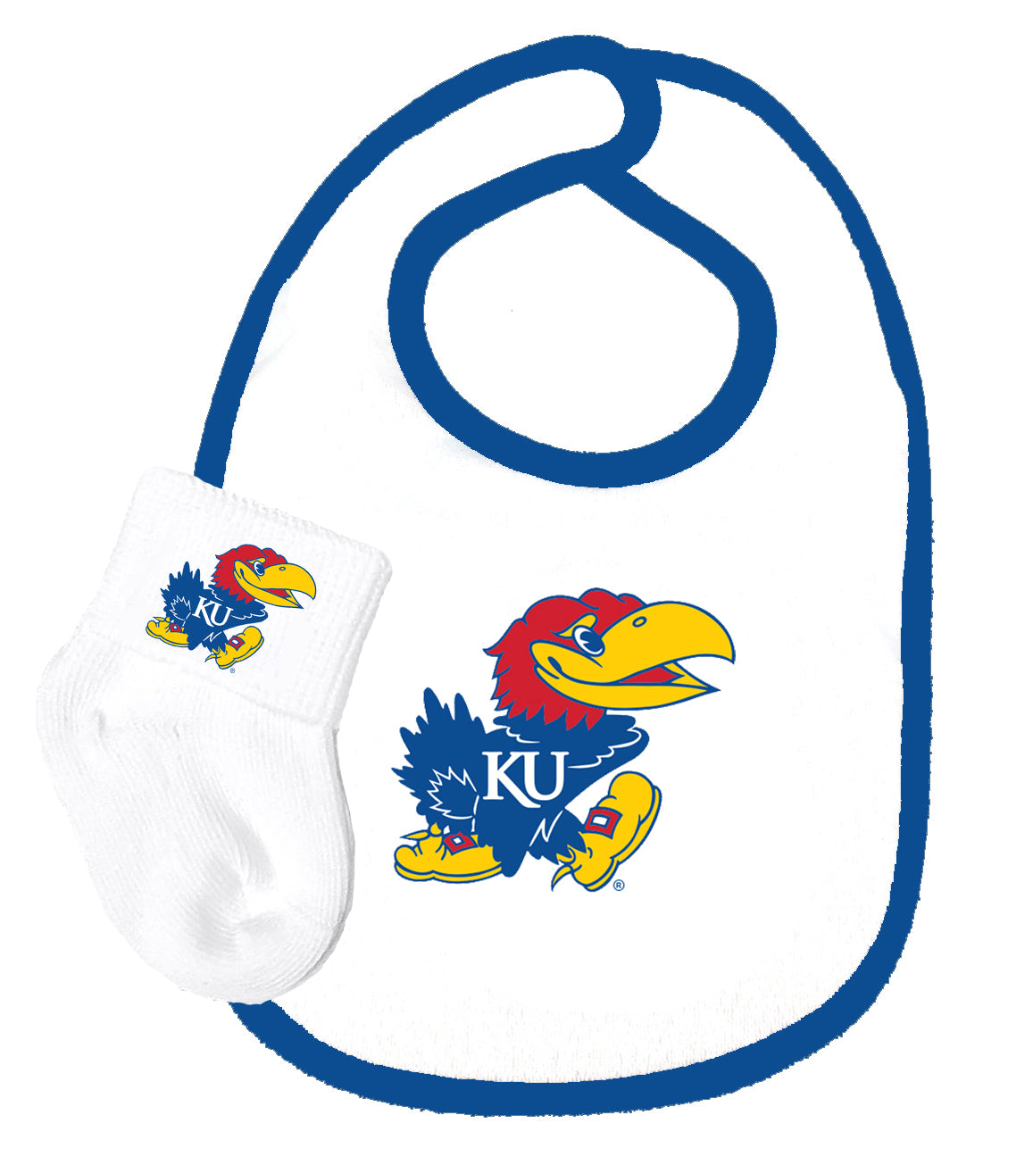 Kansas Jayhawks Baby Bib and Socks Set