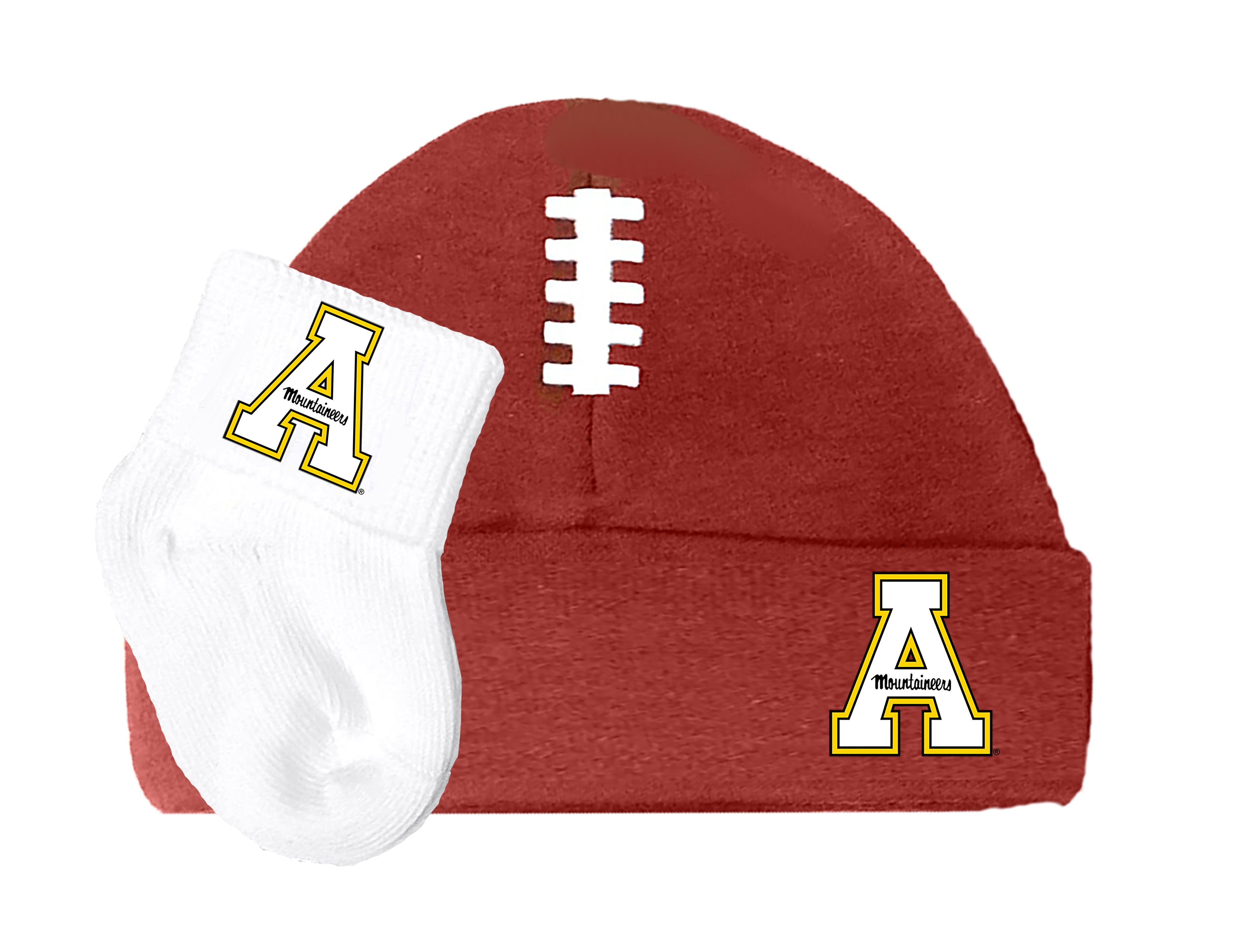 Appalachian State Mountaineers Baby Brown Football Cap and Socks Set 0-9 Months