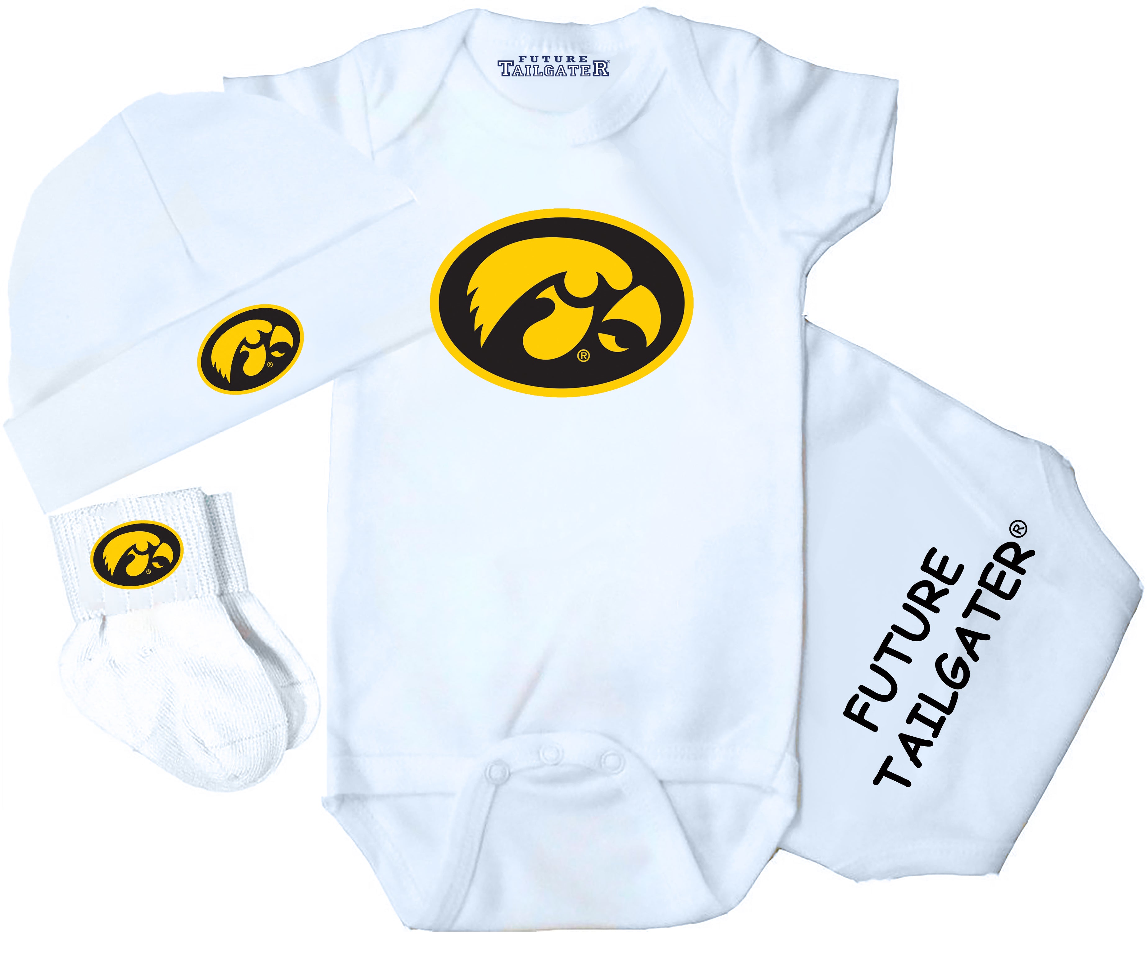 Iowa Hawkeyes 3 Piece Baby Gift Set