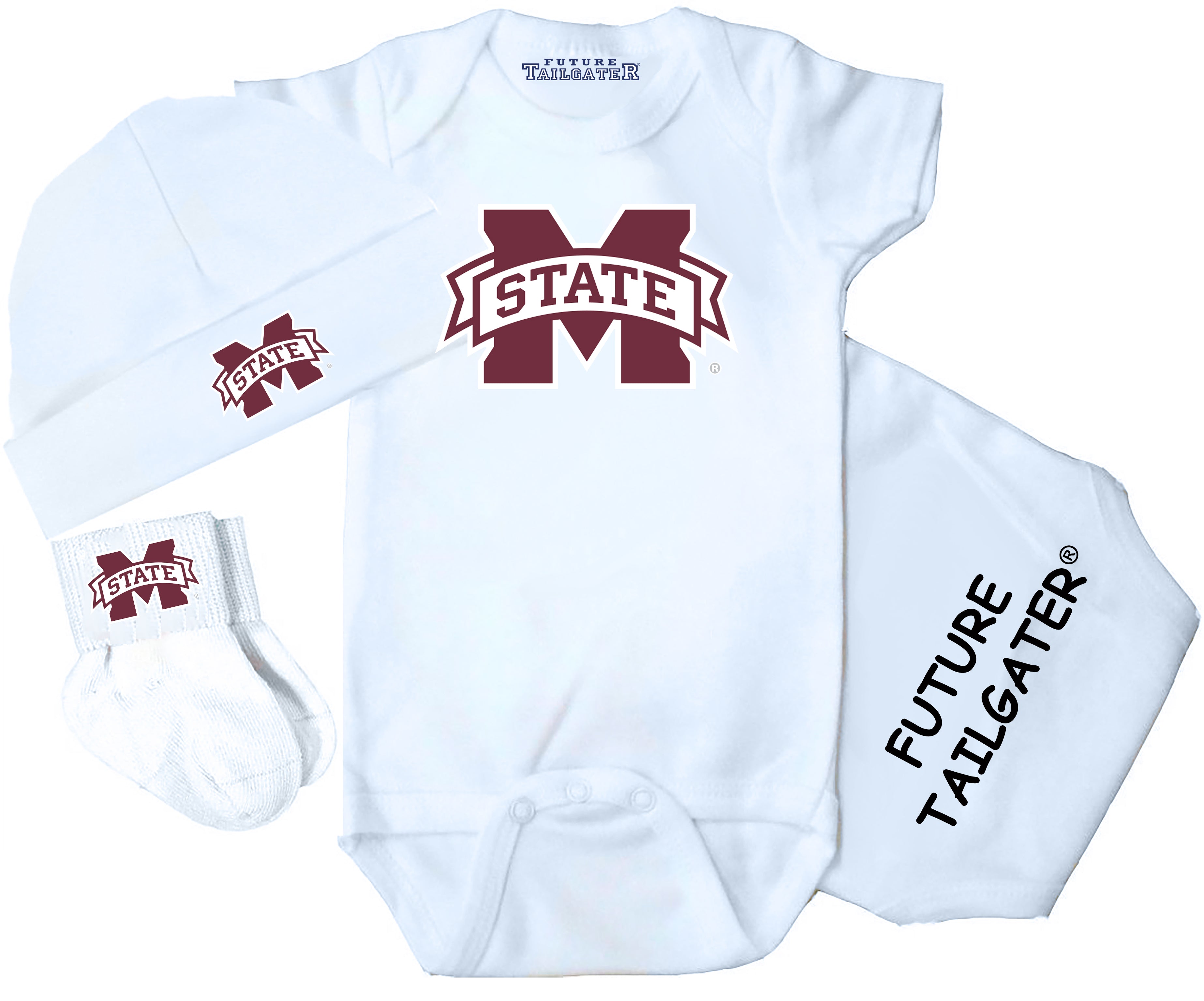 Mississippi State Bulldogs 3 Piece Baby Gift Set