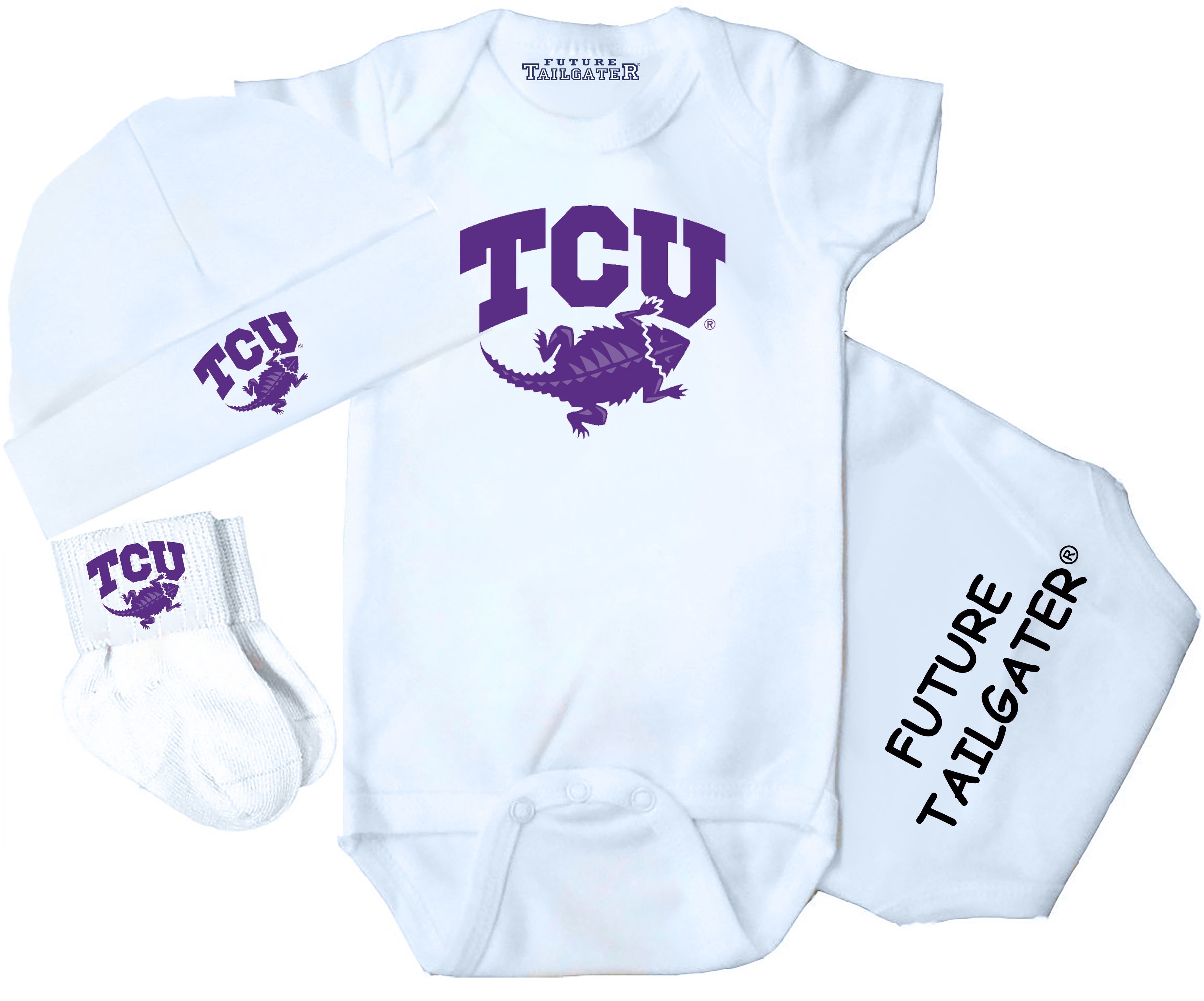 TCU Horned Frogs 3 Piece Baby Gift Set