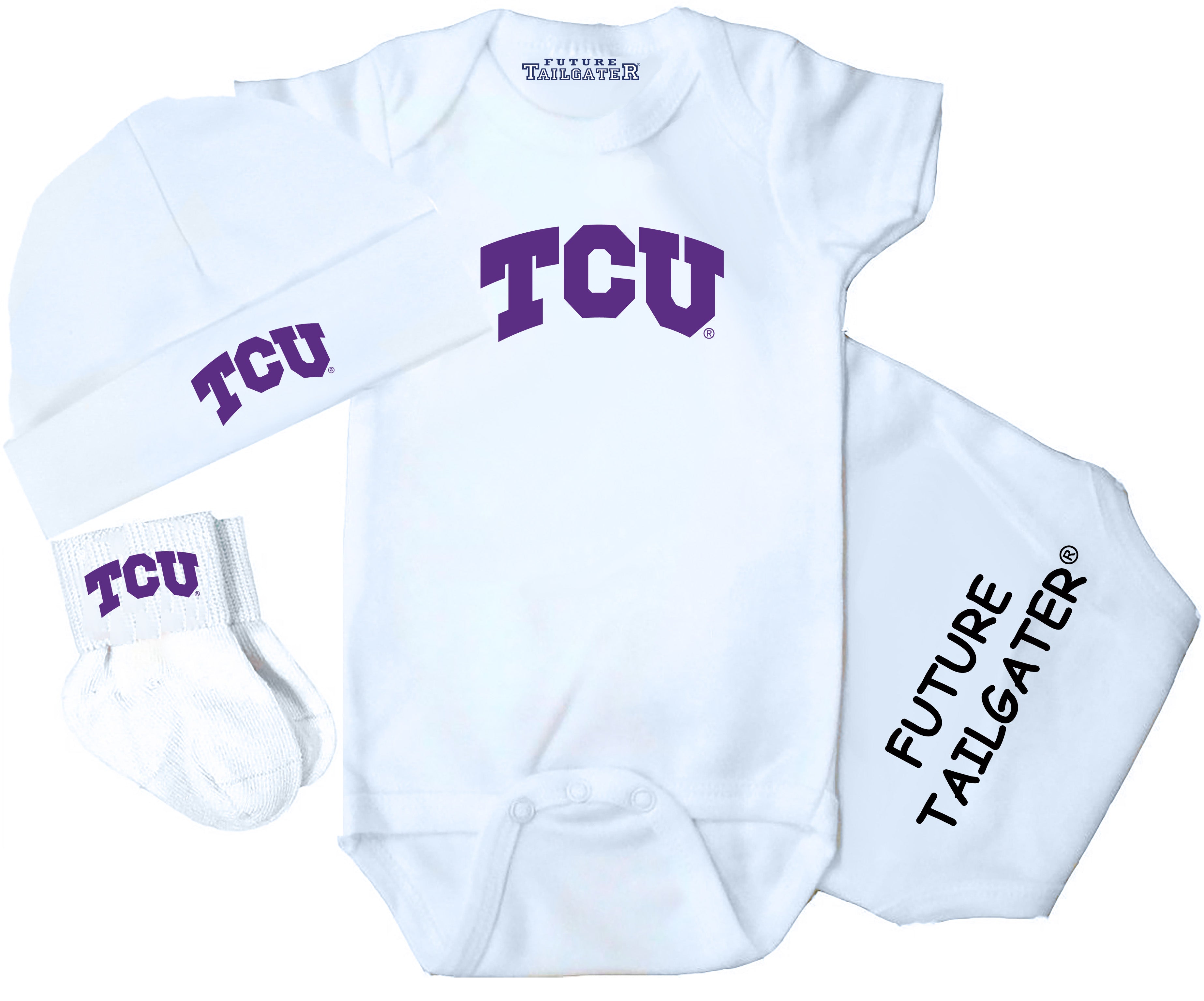 TCU Horned Frogs 3 Piece Baby Gift Set