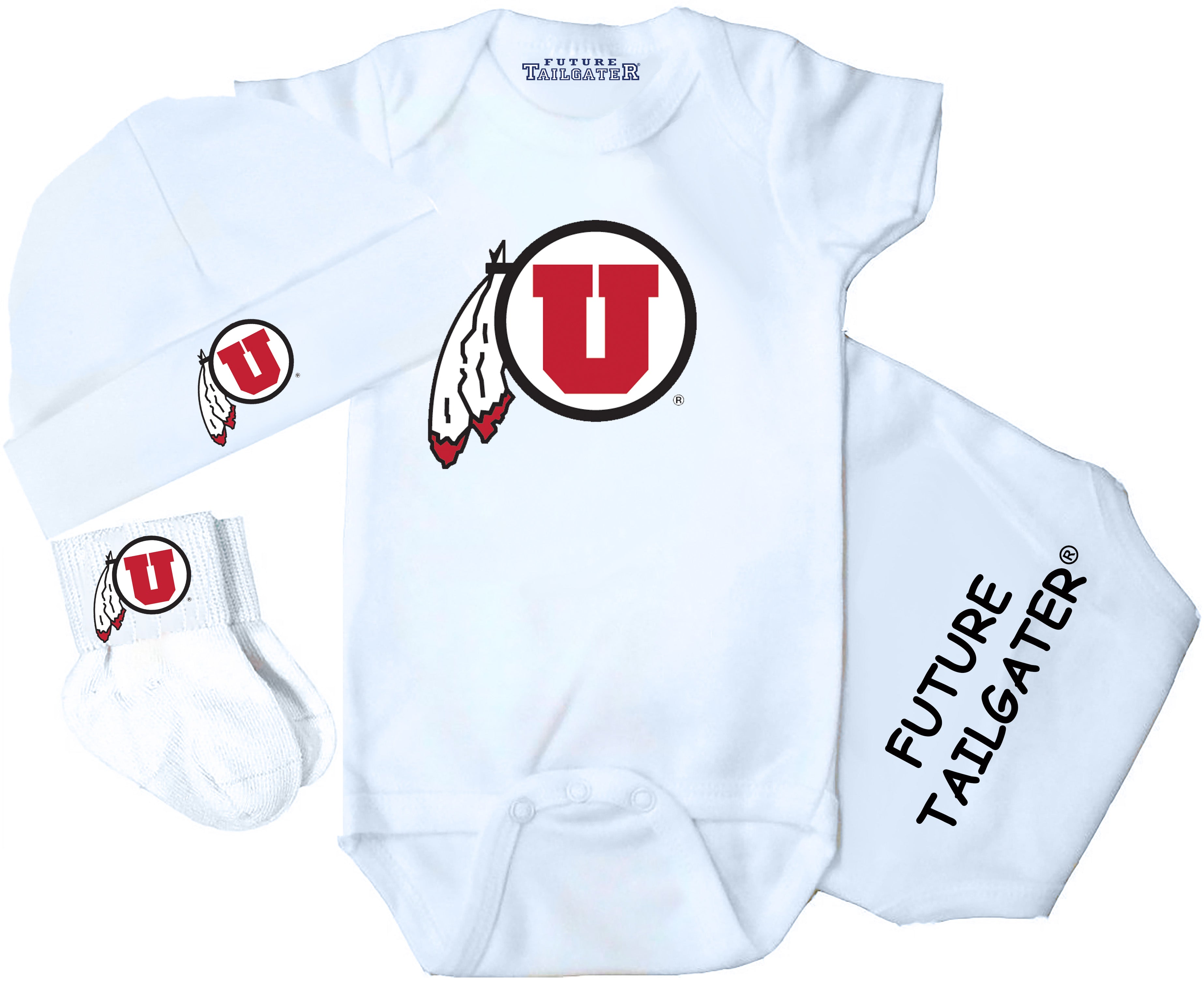 Utah Utes 3 Piece Baby Gift Set