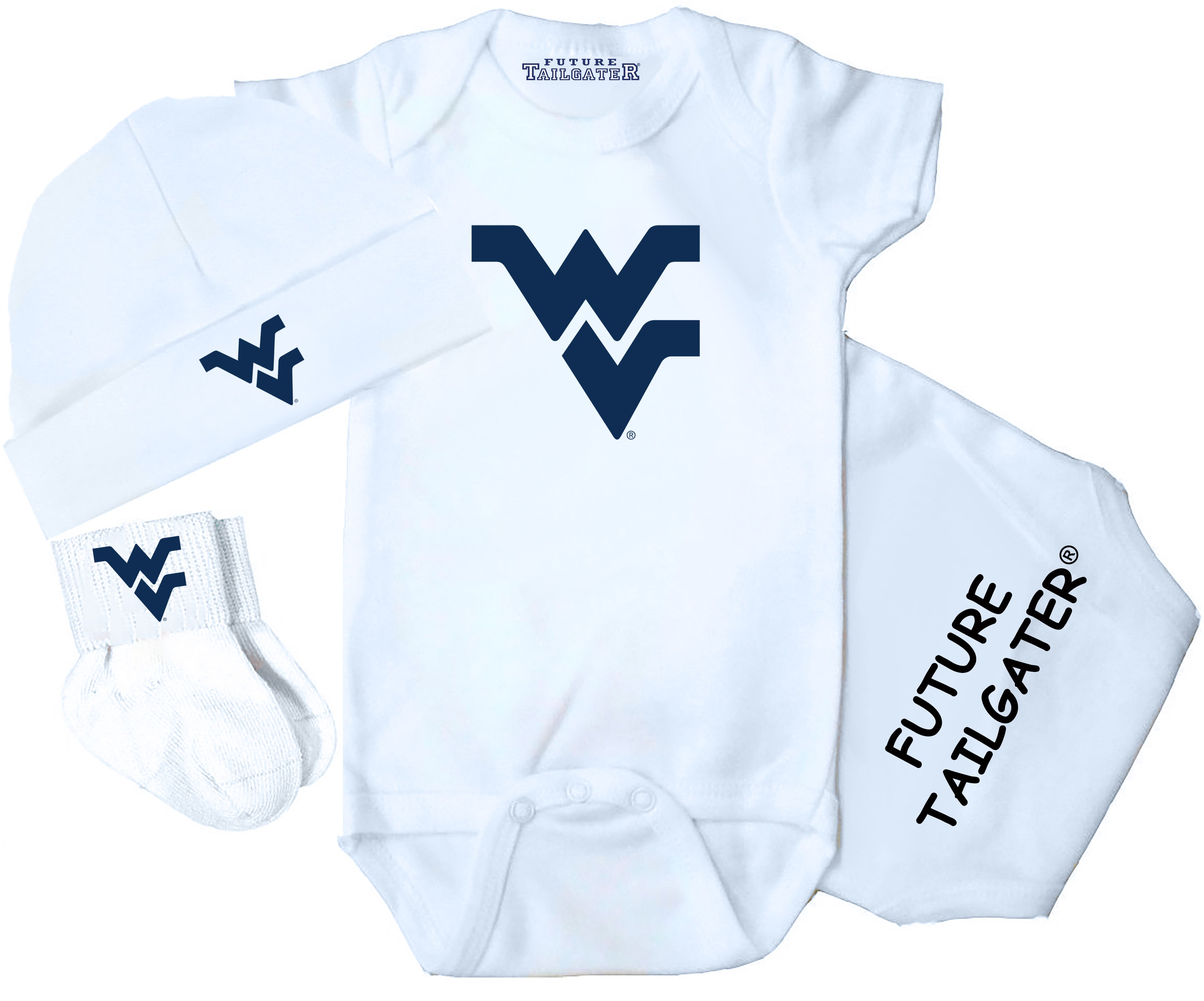 West Virginia Mountaineers 3 Piece Baby Gift Set