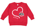 Ohio State Buckeyes Love Heart Baby/Toddler/Youth Sweatshirt