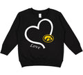 Iowa Hawkeyes Love Heart Baby/Toddler/Youth Sweatshirt