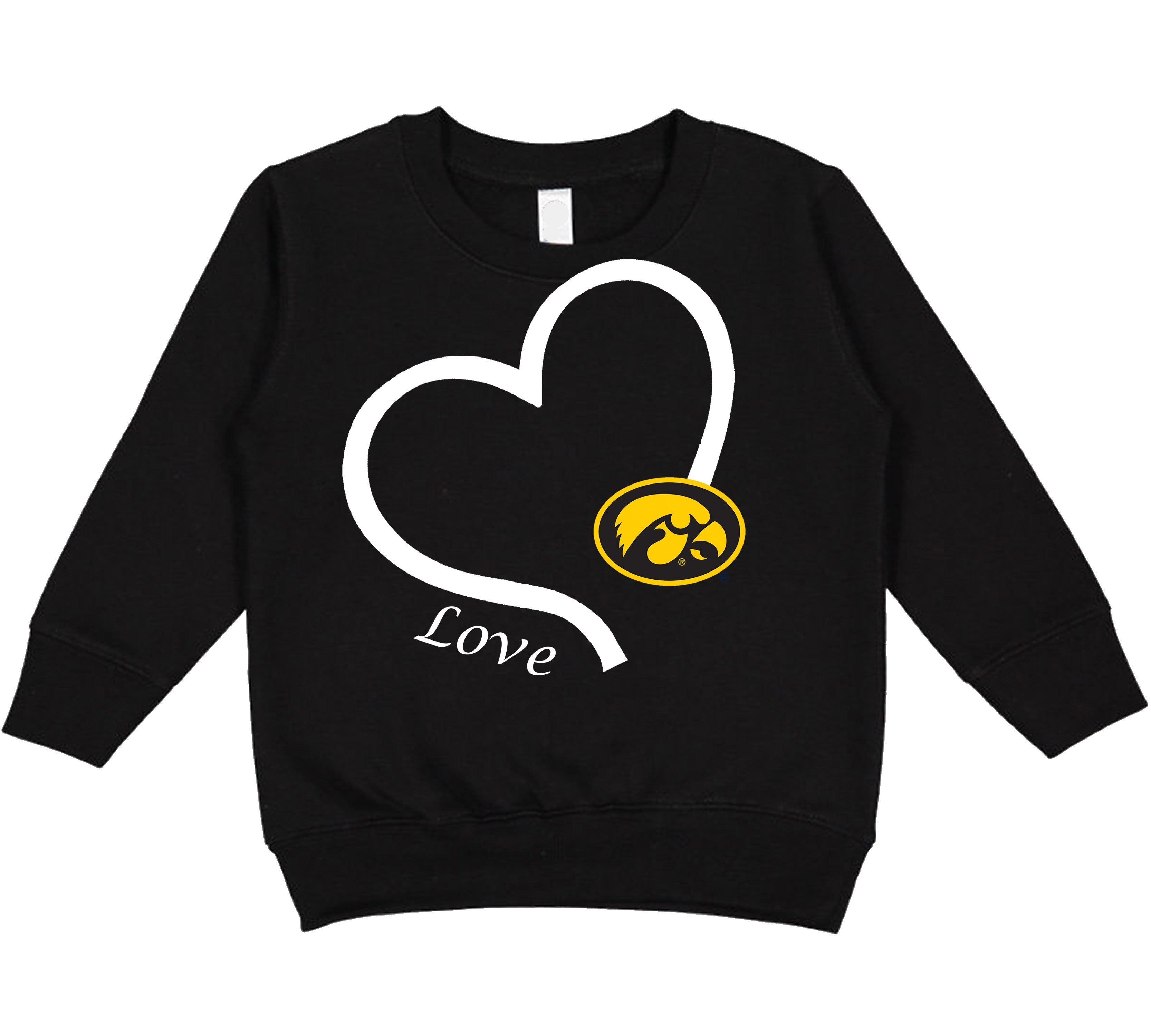 Iowa Hawkeyes Love Heart Baby/Toddler/Youth Sweatshirt