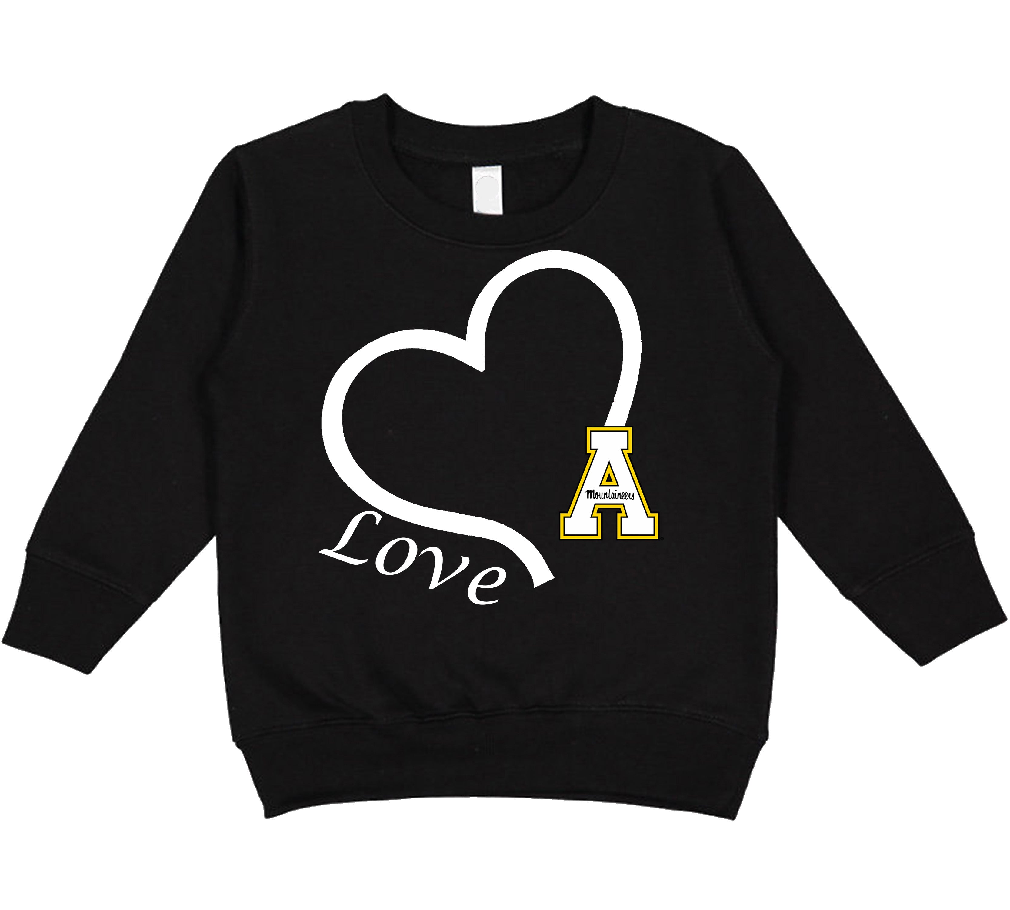 Appalachian State Mountaineers Love Heart Baby/Toddler/Youth Sweatshirt