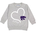 Kansas State Wildcats Love Heart Baby/Toddler/Youth Sweatshirt