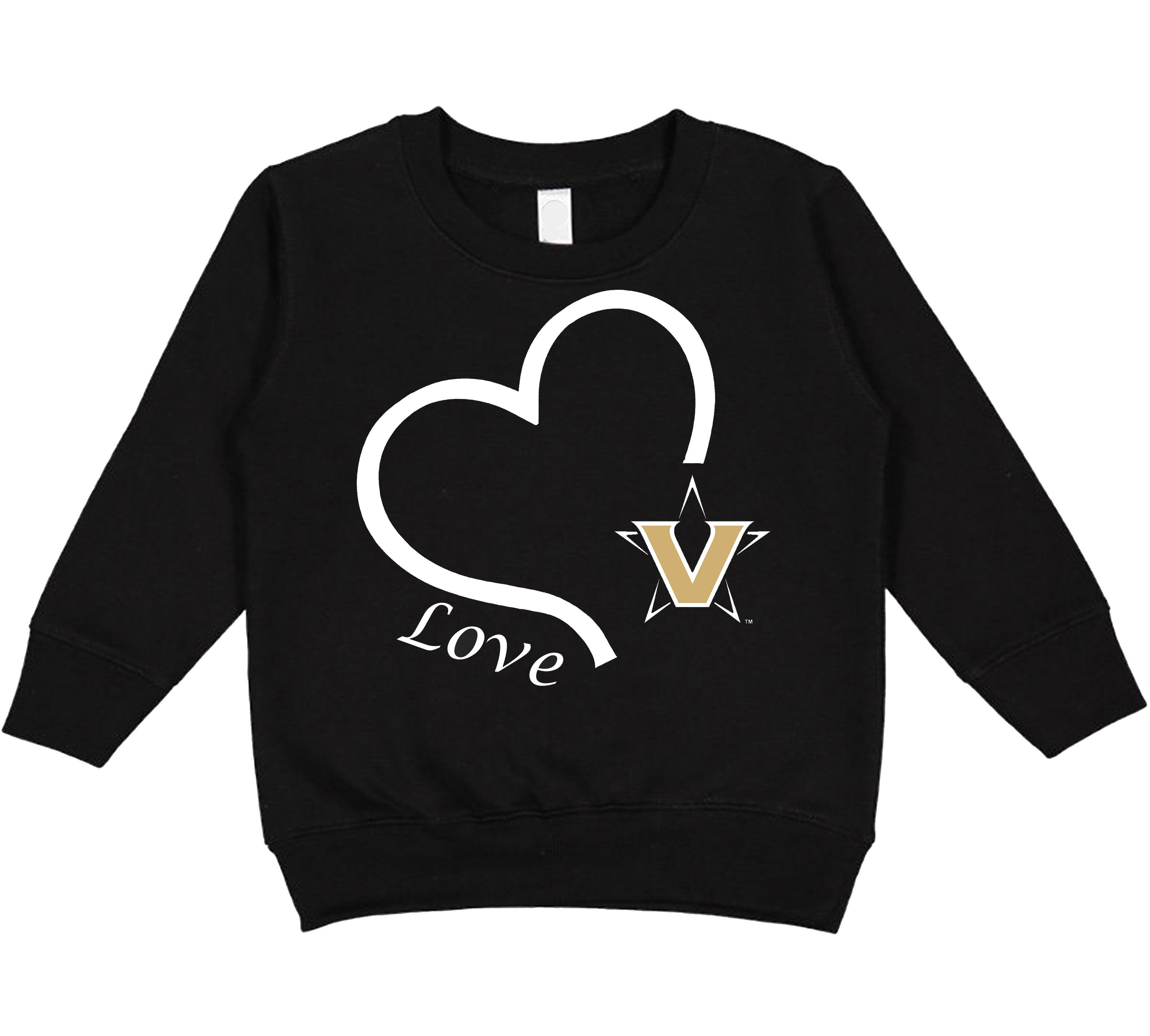 Vanderbilt Commodores Love Heart Baby/Toddler/Youth Sweatshirt