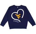 West Virginia Mountaineers Love Heart Baby/Toddler/Youth Sweatshirt