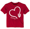 Indiana Hoosiers Love Heart Baby/Toddler/Youth T-Shirt
