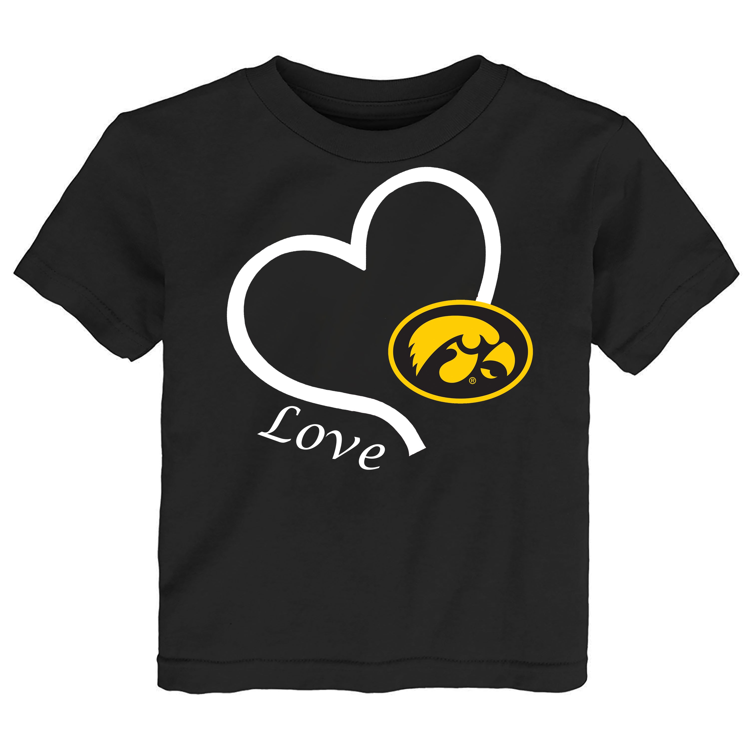 Iowa Hawkeyes Love Heart Baby/Toddler/Youth T-Shirt