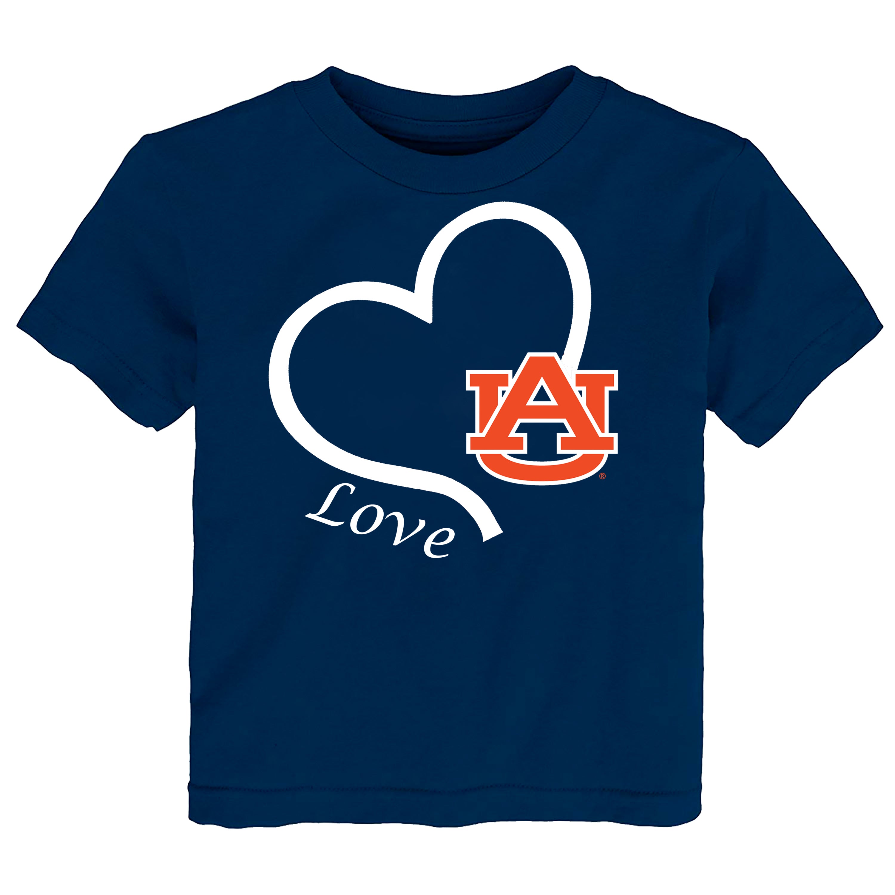 Auburn Tigers Love Heart Baby/Toddler/Youth T-Shirt