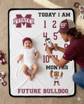 Mississippi State Bulldogs Baby Milestone Blanket