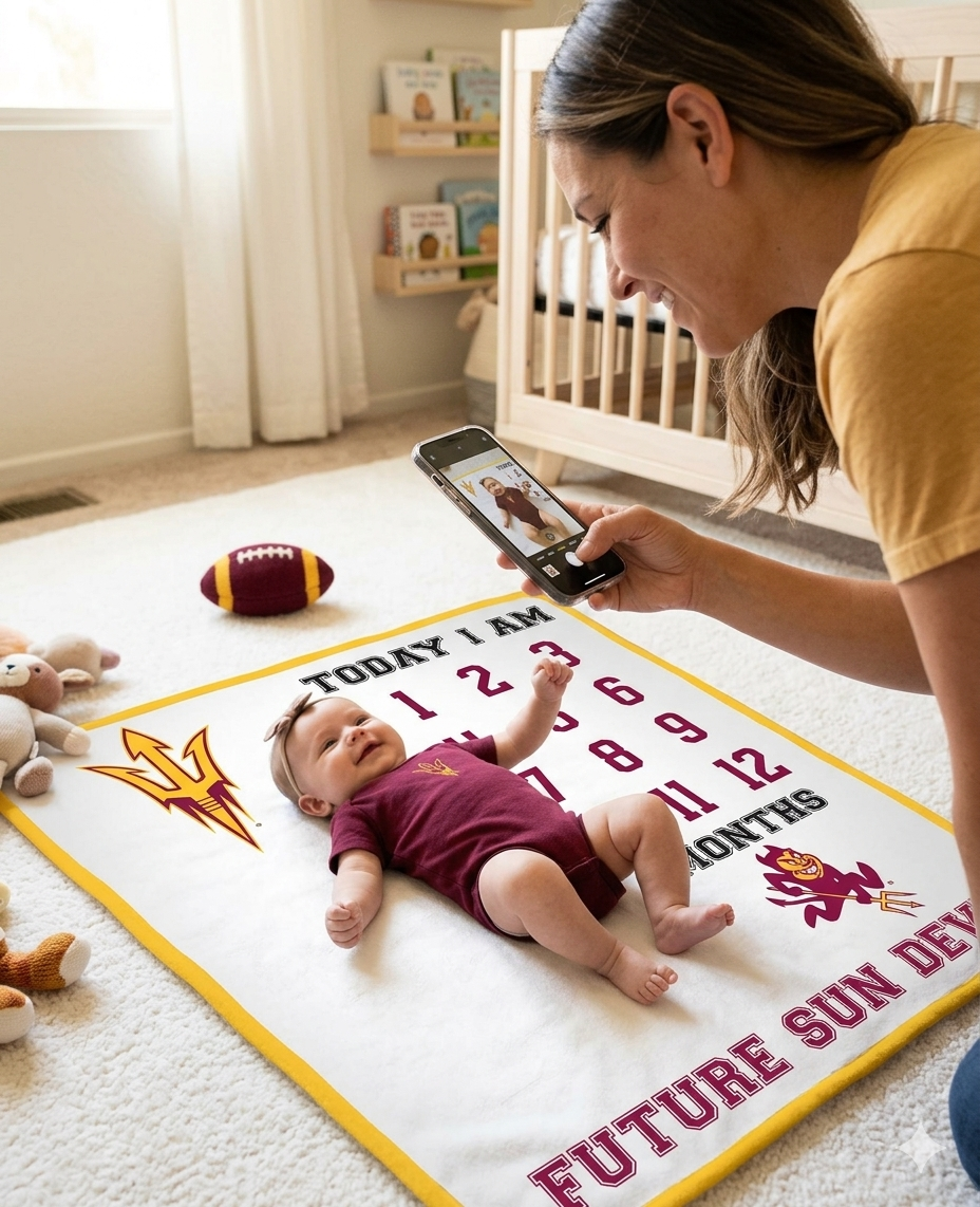 Arizona State Sun Devils Baby Milestone Blanket