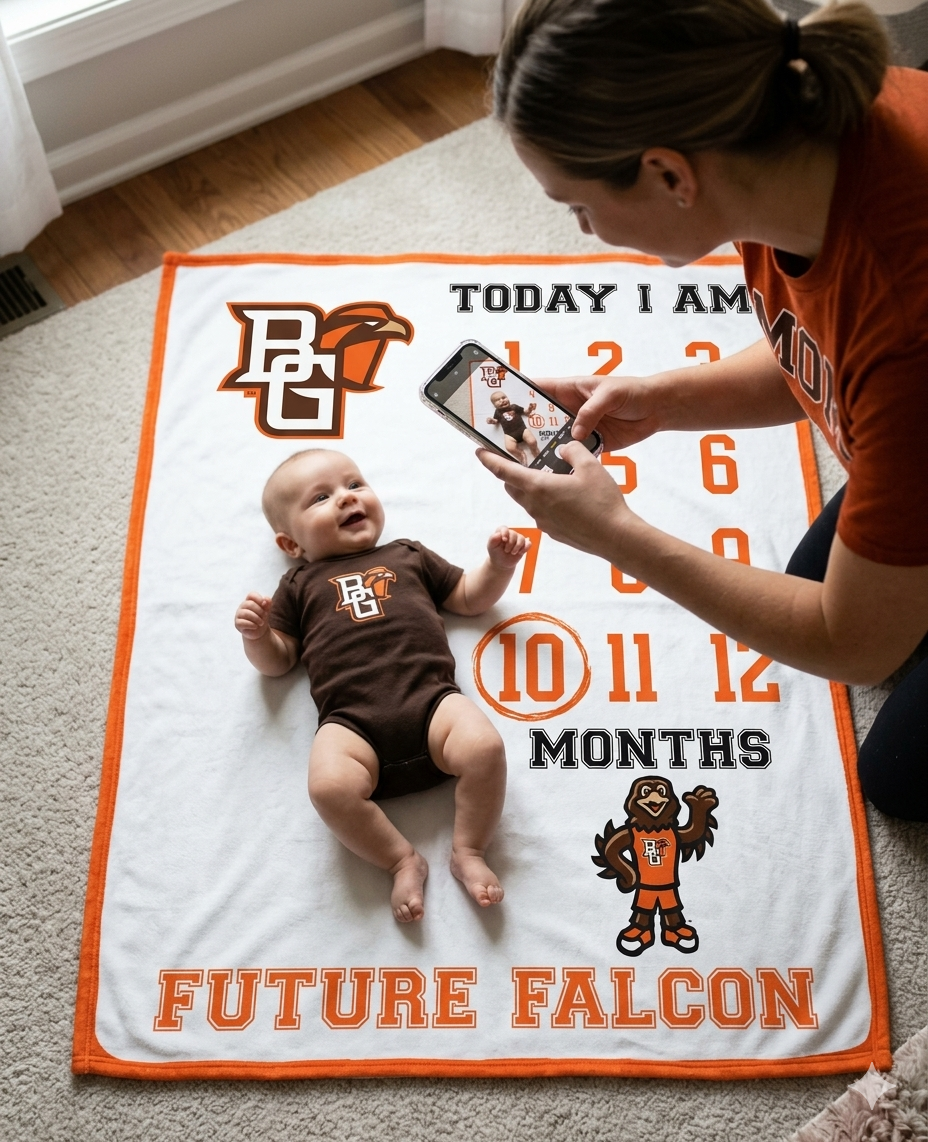 Bowling Green St. Falcons Baby Milestone Blanket