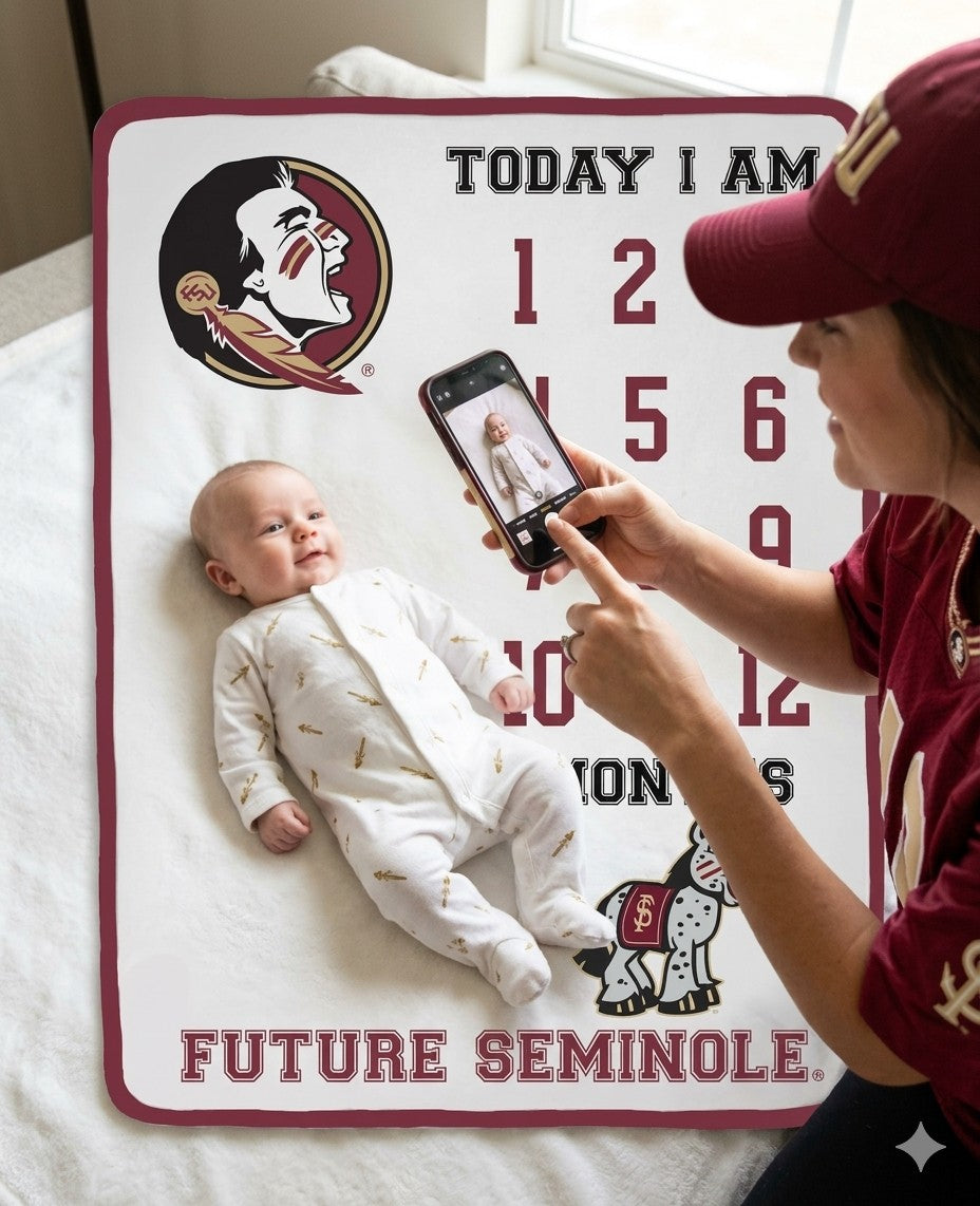 Florida State Seminoles Baby Milestone Blanket