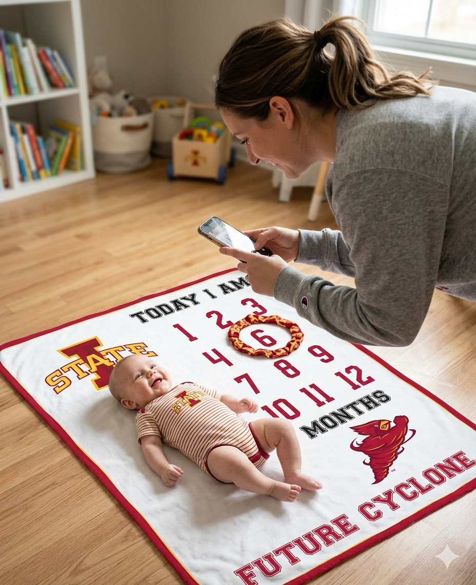 Iowa State Cyclones Baby Milestone Blanket