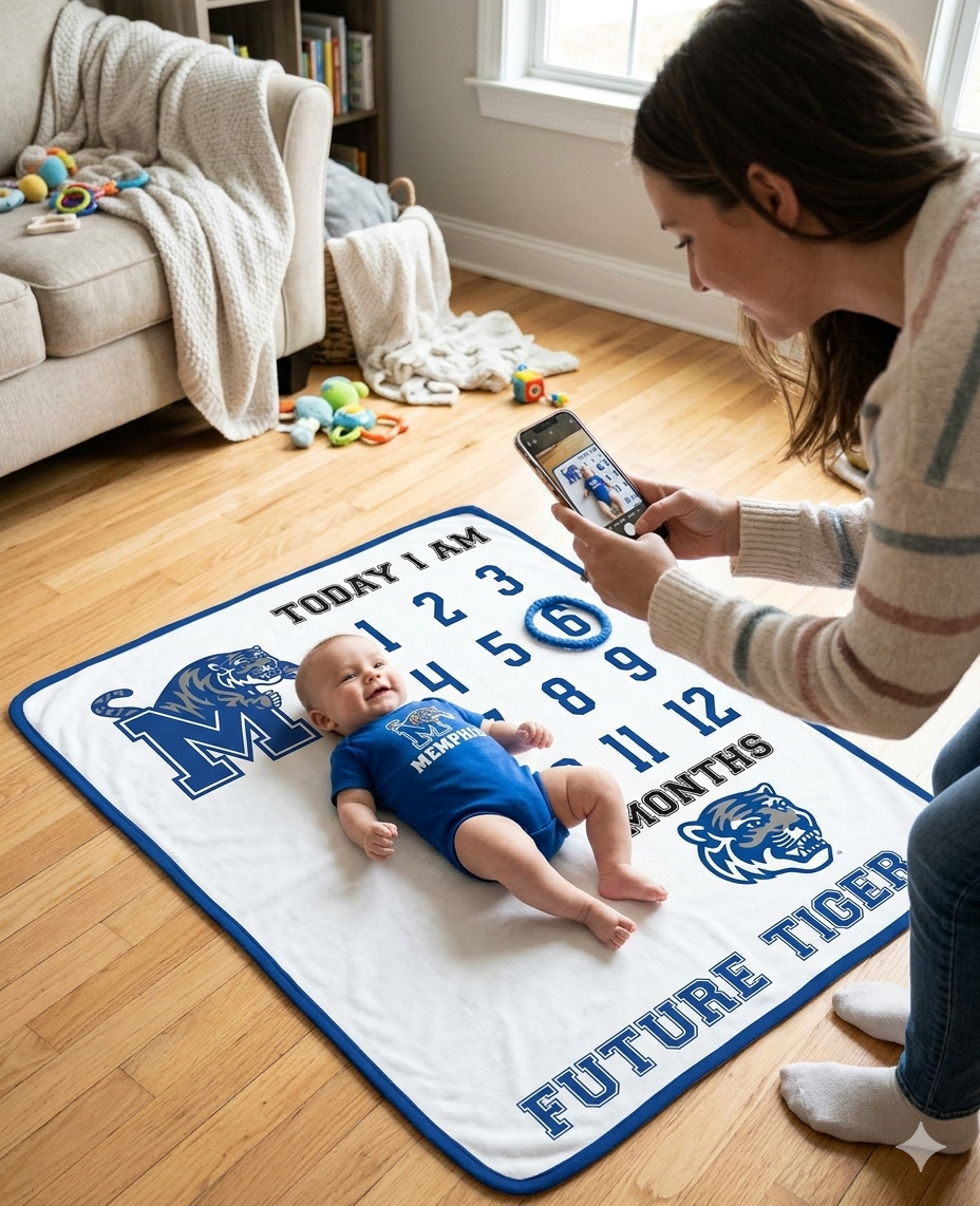 Memphis Tigers Baby Milestone Blanket