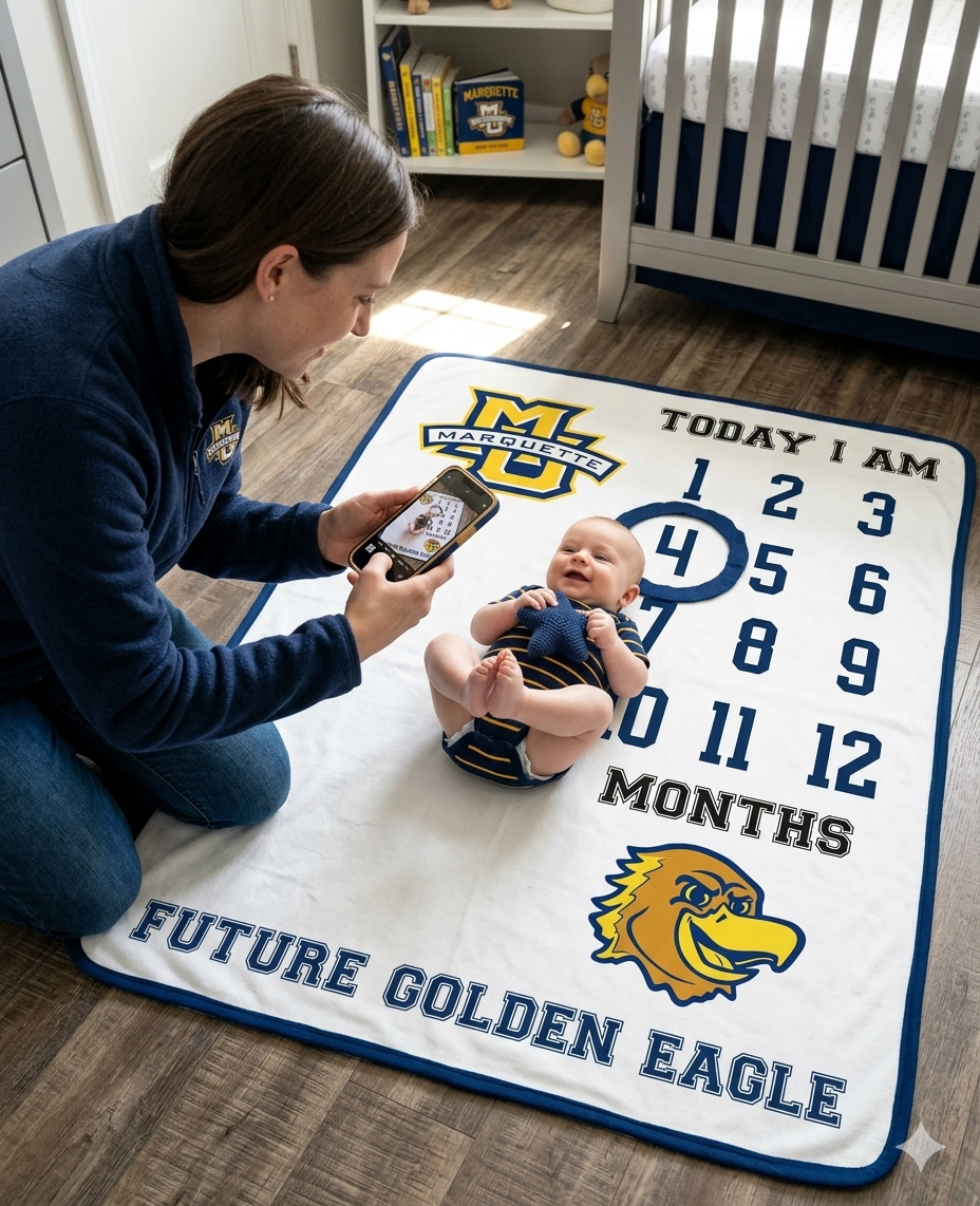 Marquette Golden Eagles Baby Milestone Blanket