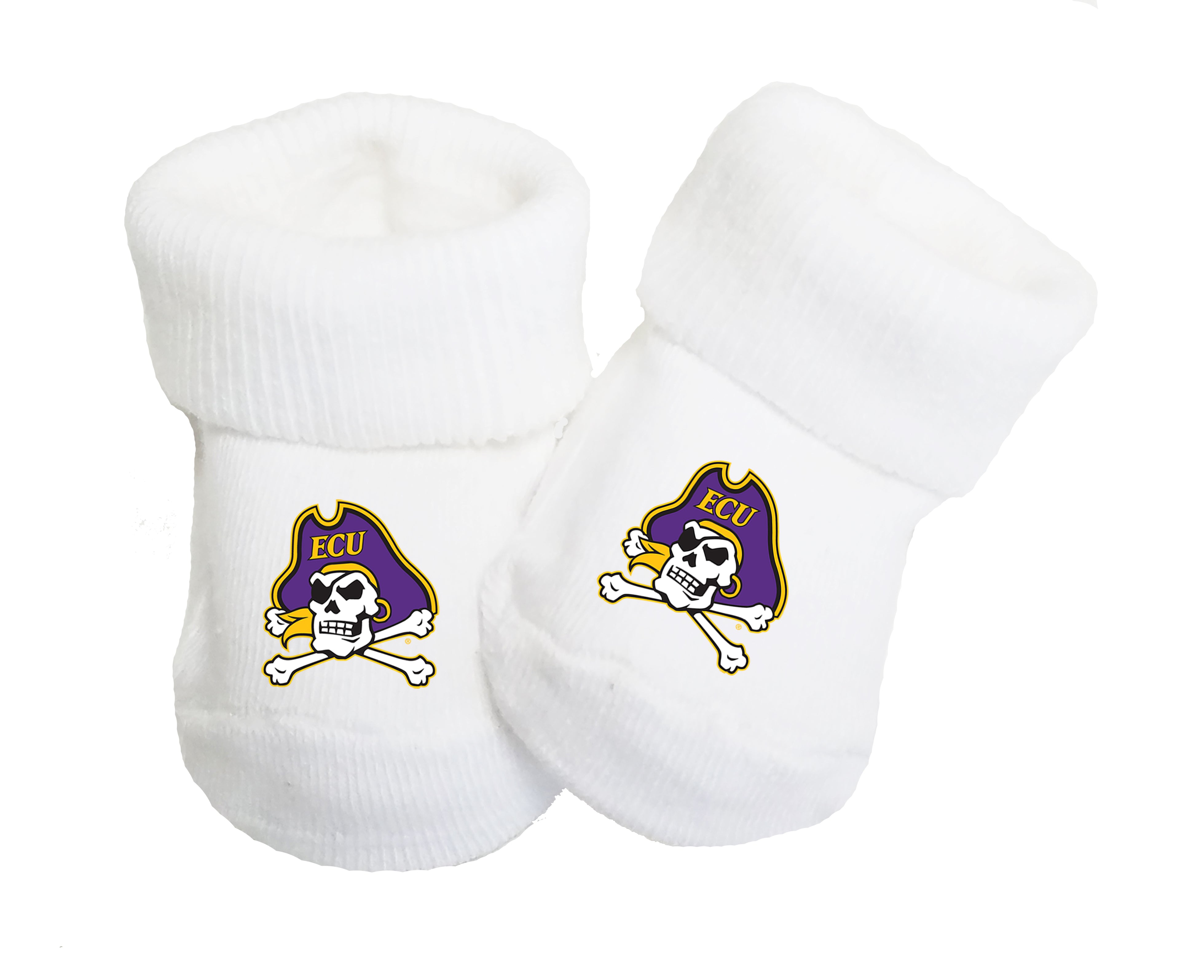ECU Pirates Baby Toe Bootie Socks 0-9 Months