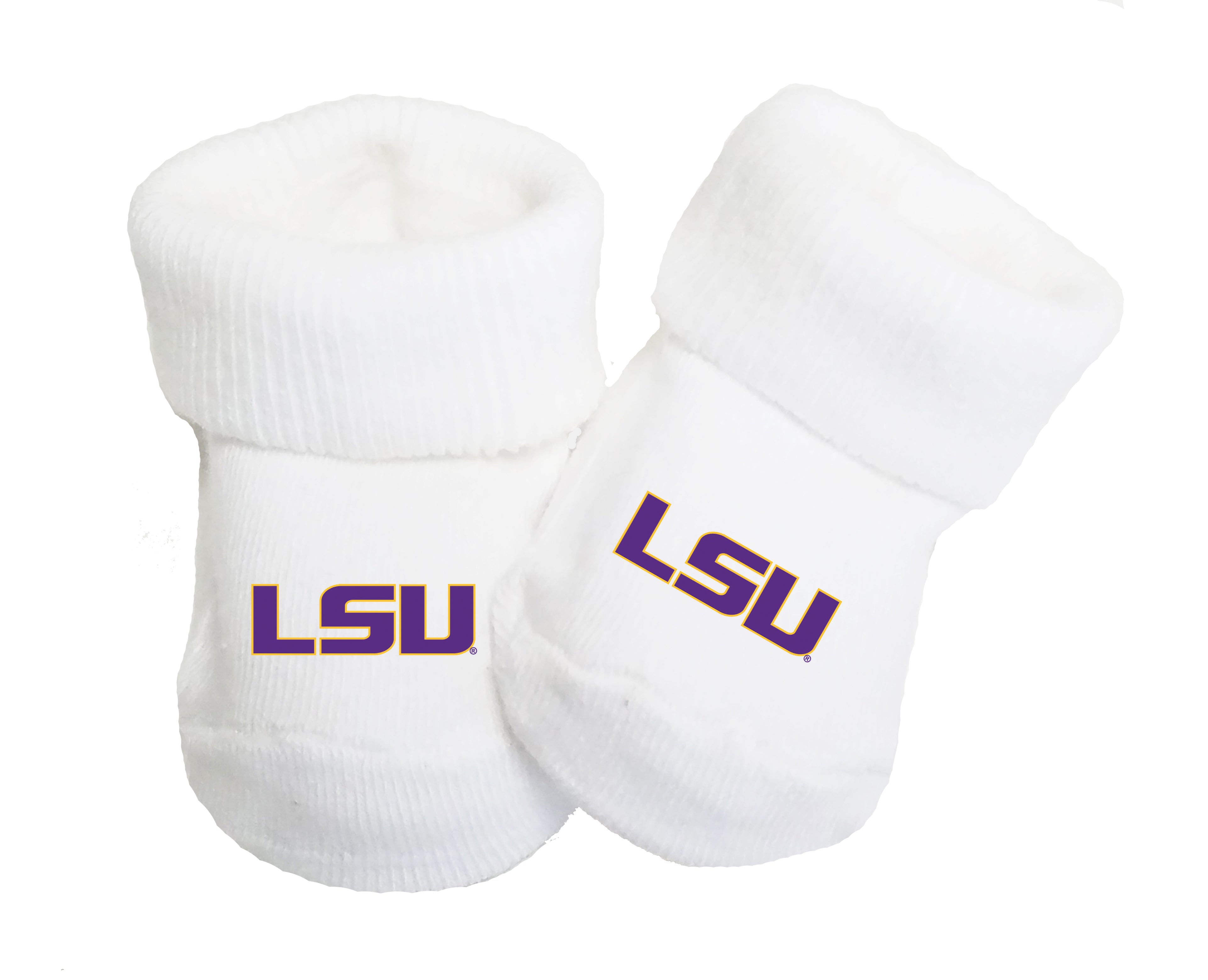 LSU Tigers Baby Toe Bootie Socks 0-9 Months