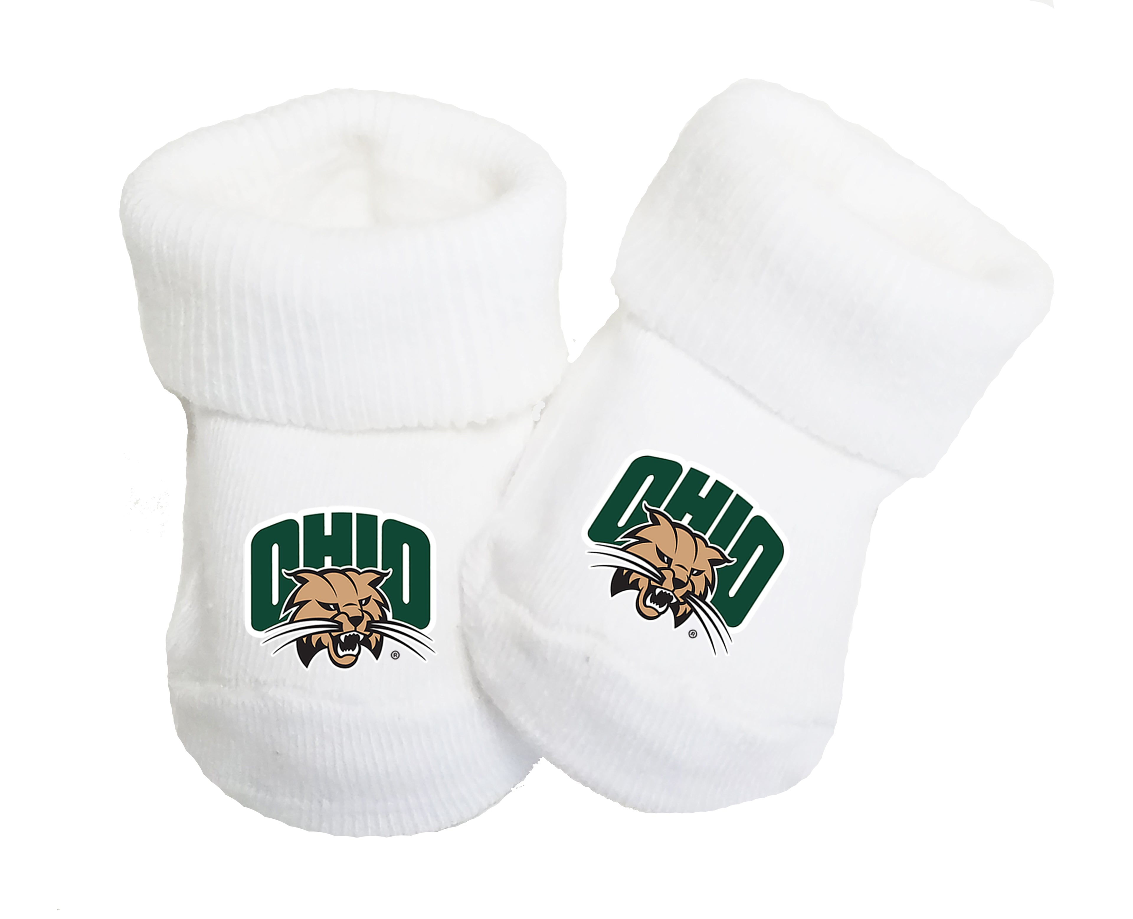 Ohio Bobcats Baby Toe Bootie Socks 0-9 Months