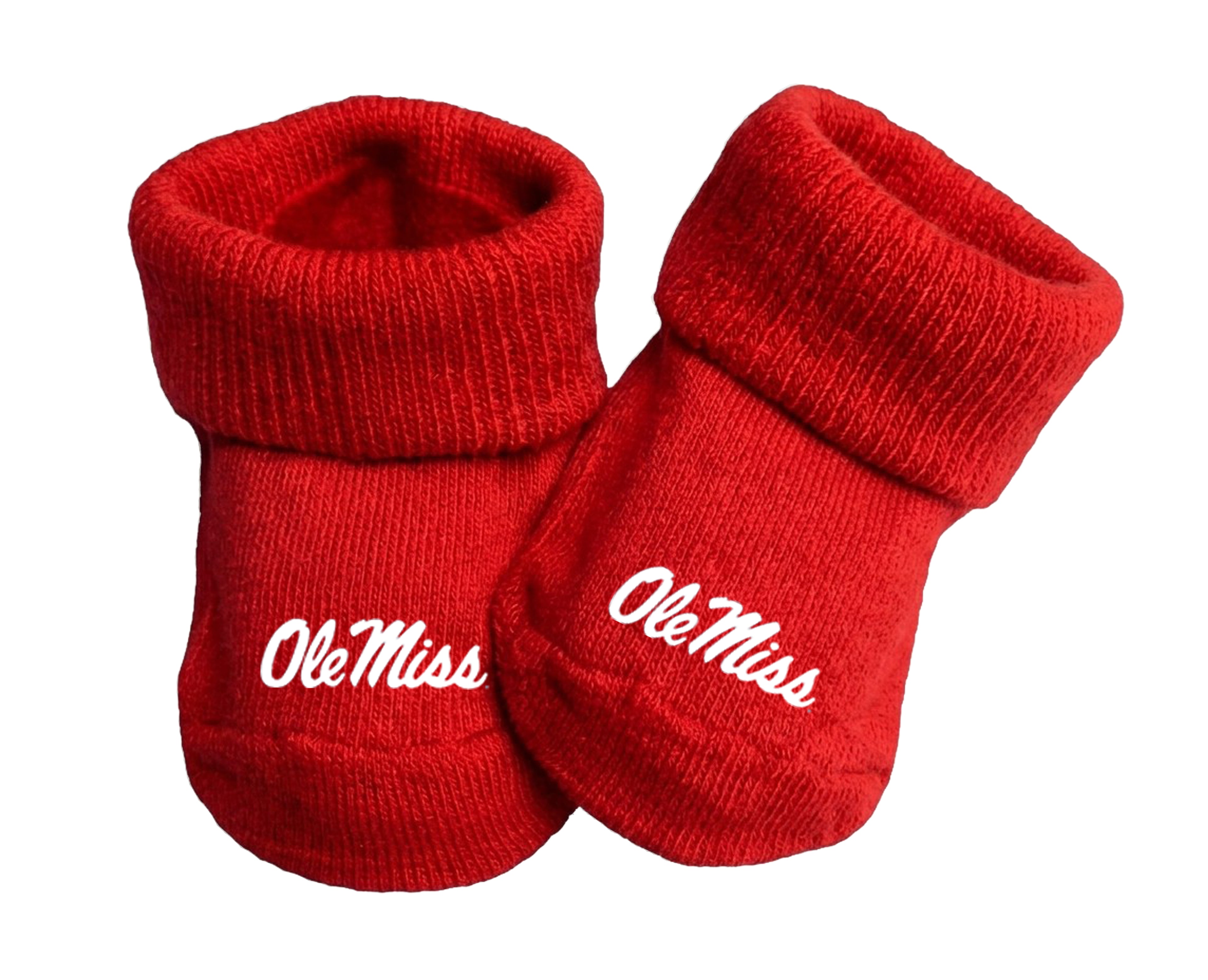 Mississippi Ole Miss Rebels Baby Toe Bootie Socks 0-9 Months