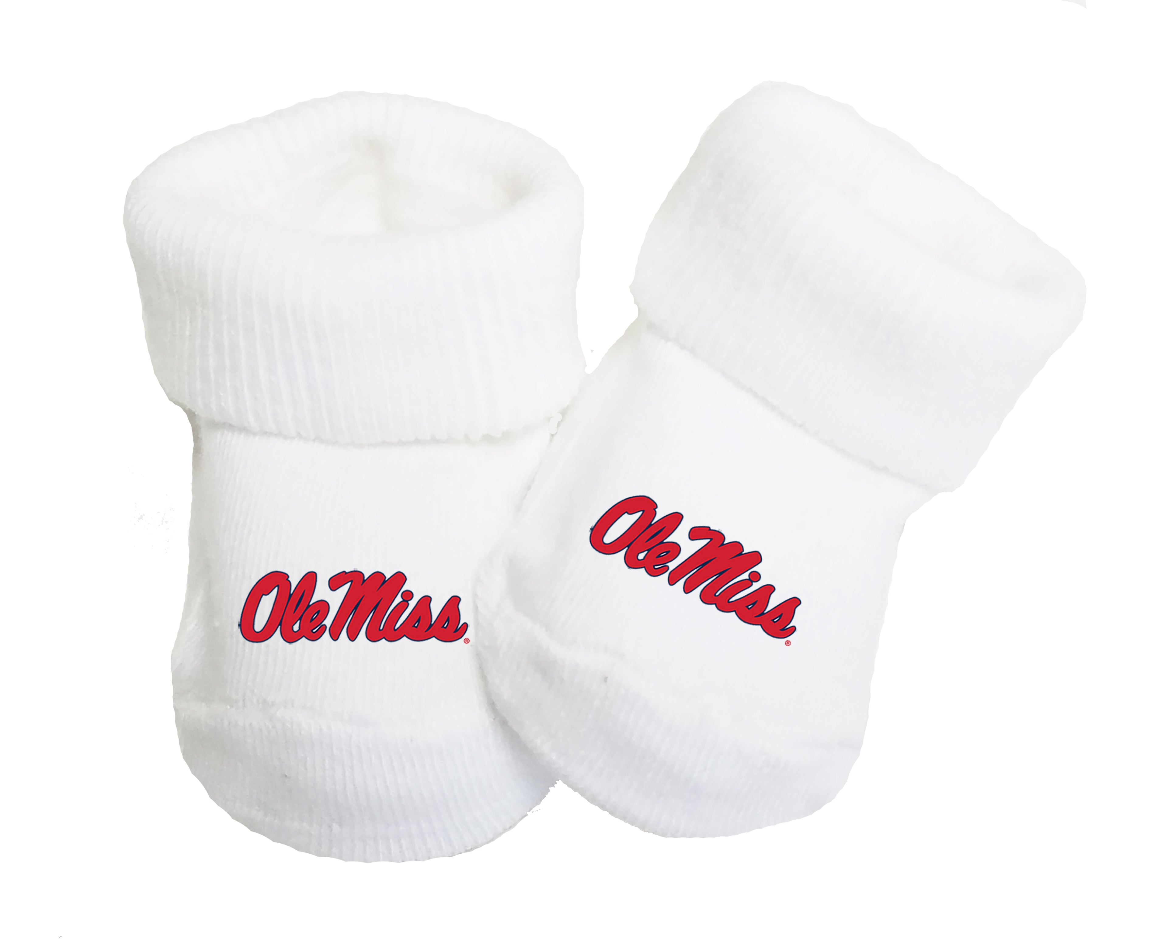 Mississippi Ole Miss Rebels Baby Toe Bootie Socks 0-9 Months