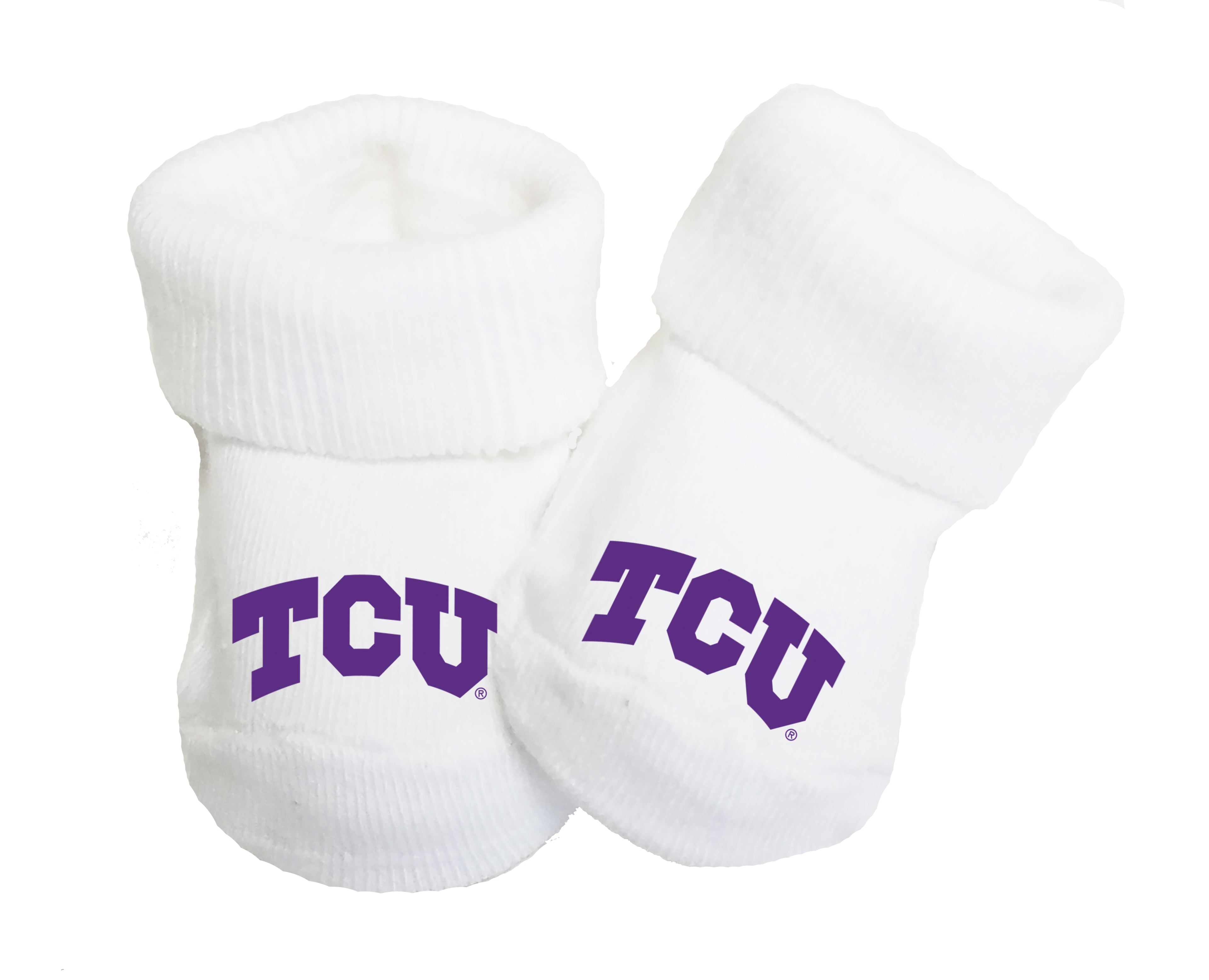 TCU Horned Frogs Baby Toe Bootie Socks 0-9 Months