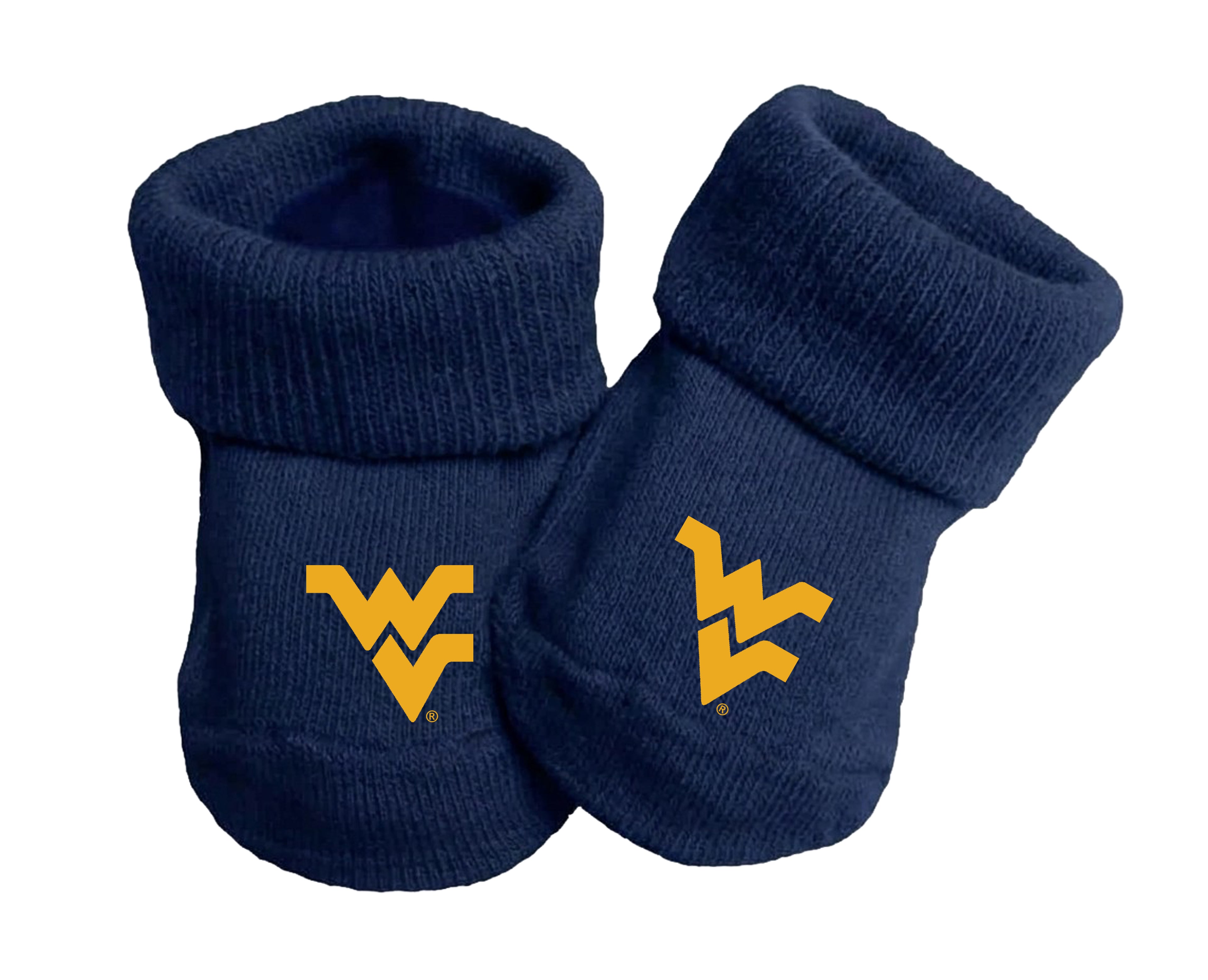 West Virginia Mountaineers Baby Toe Bootie Socks 0-9 Months