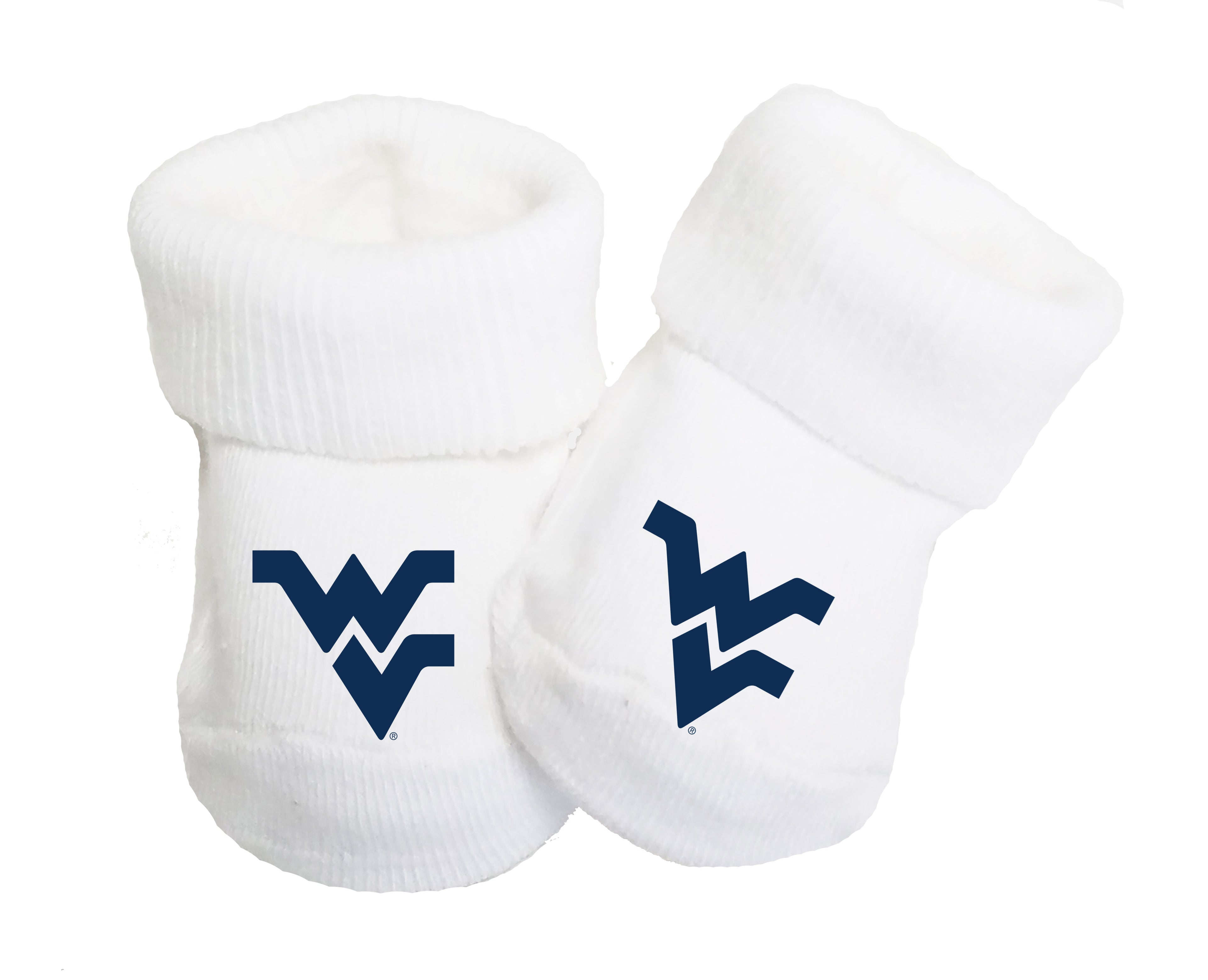 West Virginia Mountaineers Baby Toe Bootie Socks 0-9 Months