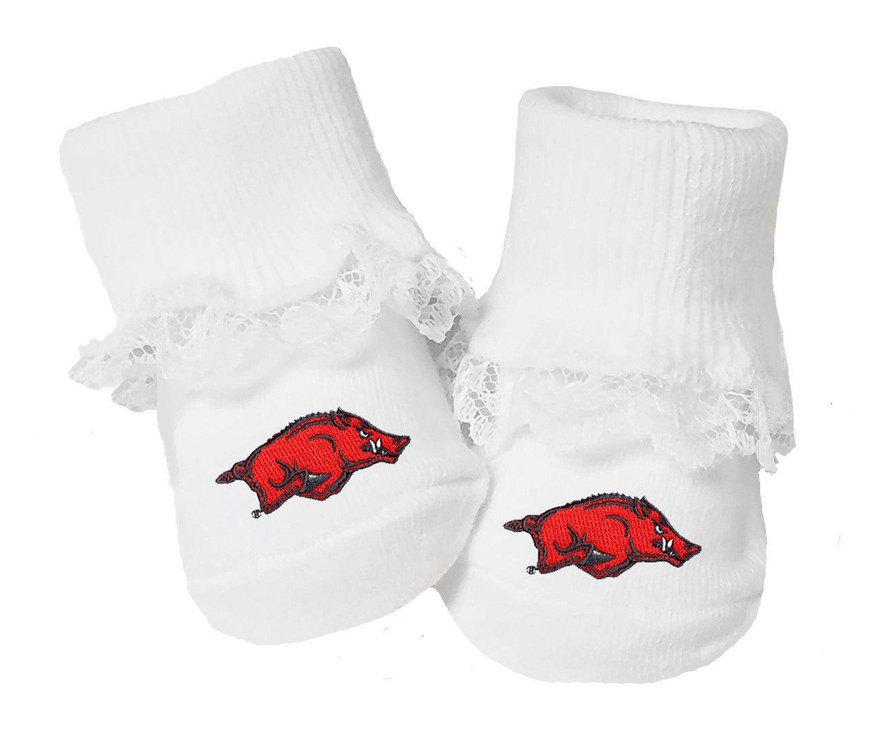 Arkansas Razorbacks Baby Toe Bootie Socks 0-9 Months