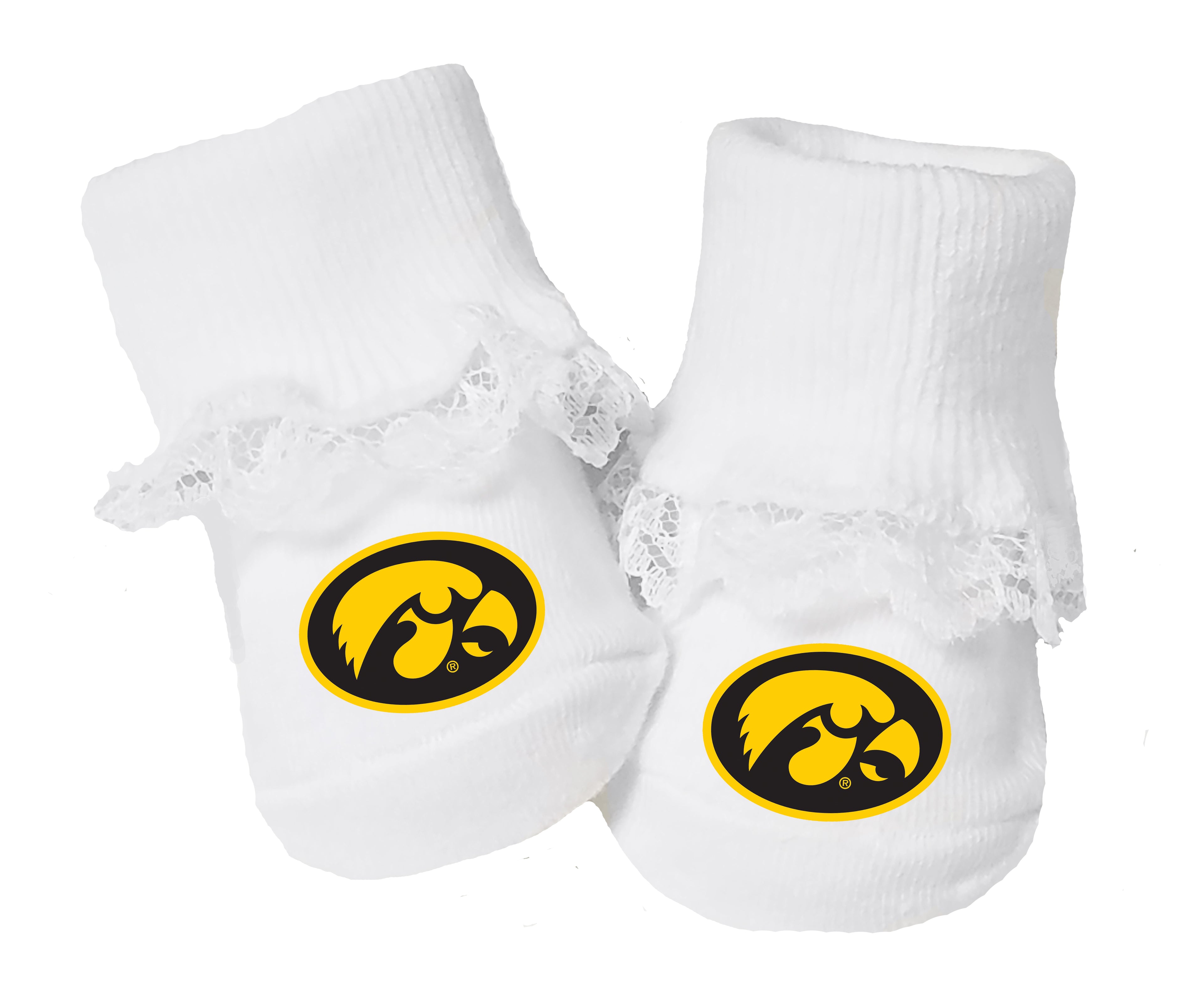 Iowa Hawkeyes Baby Toe Bootie Socks 0-9 Months