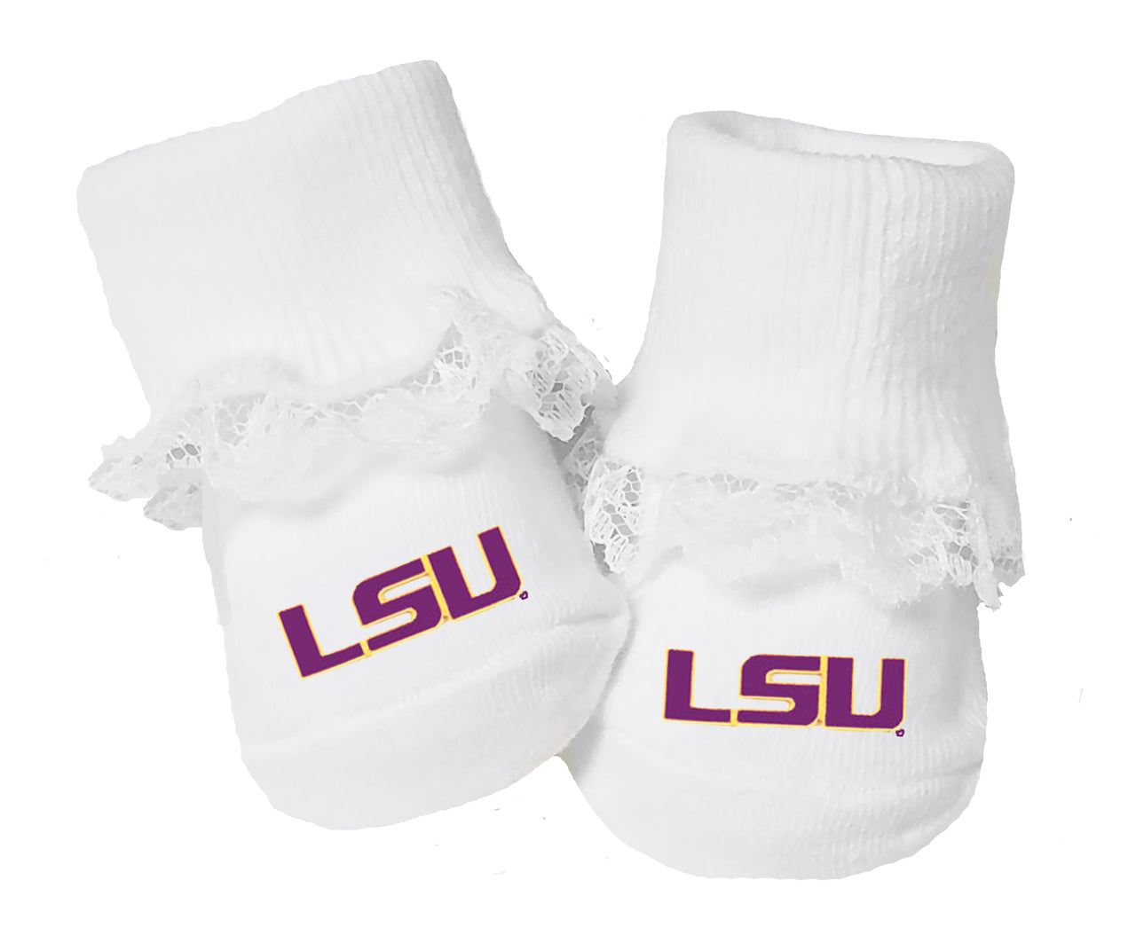 LSU Tigers Baby Toe Bootie Socks 0-9 Months