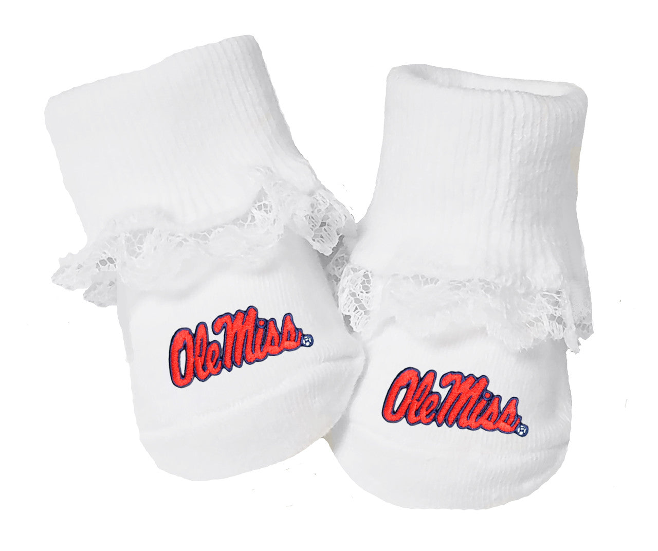 Mississippi Ole Miss Rebels Baby Toe Bootie Socks 0-9 Months