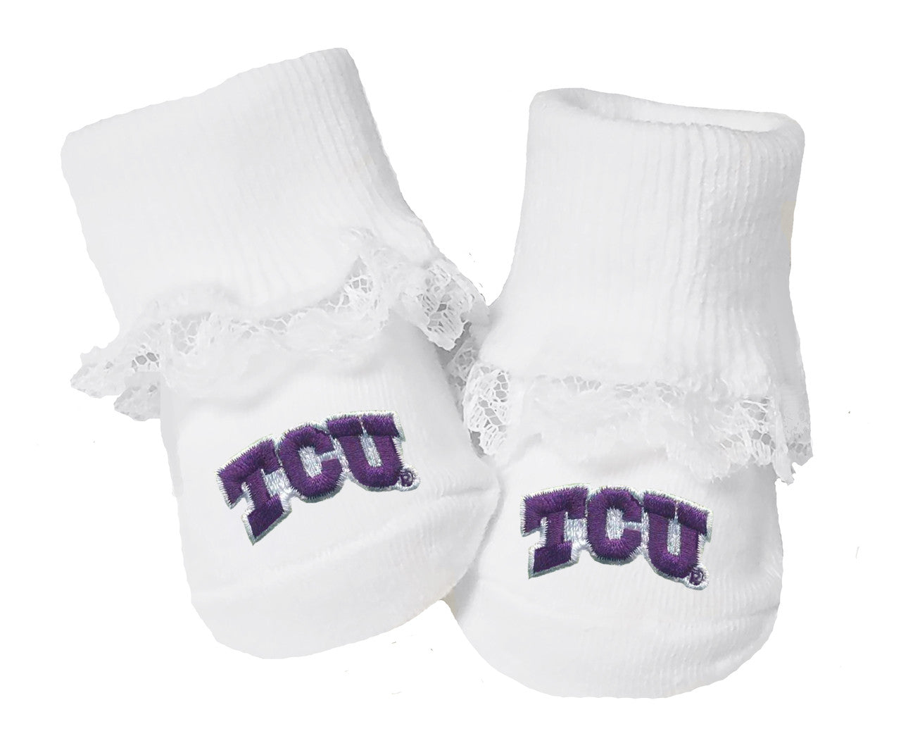 TCU Horned Frogs Baby Toe Bootie Socks 0-9 Months