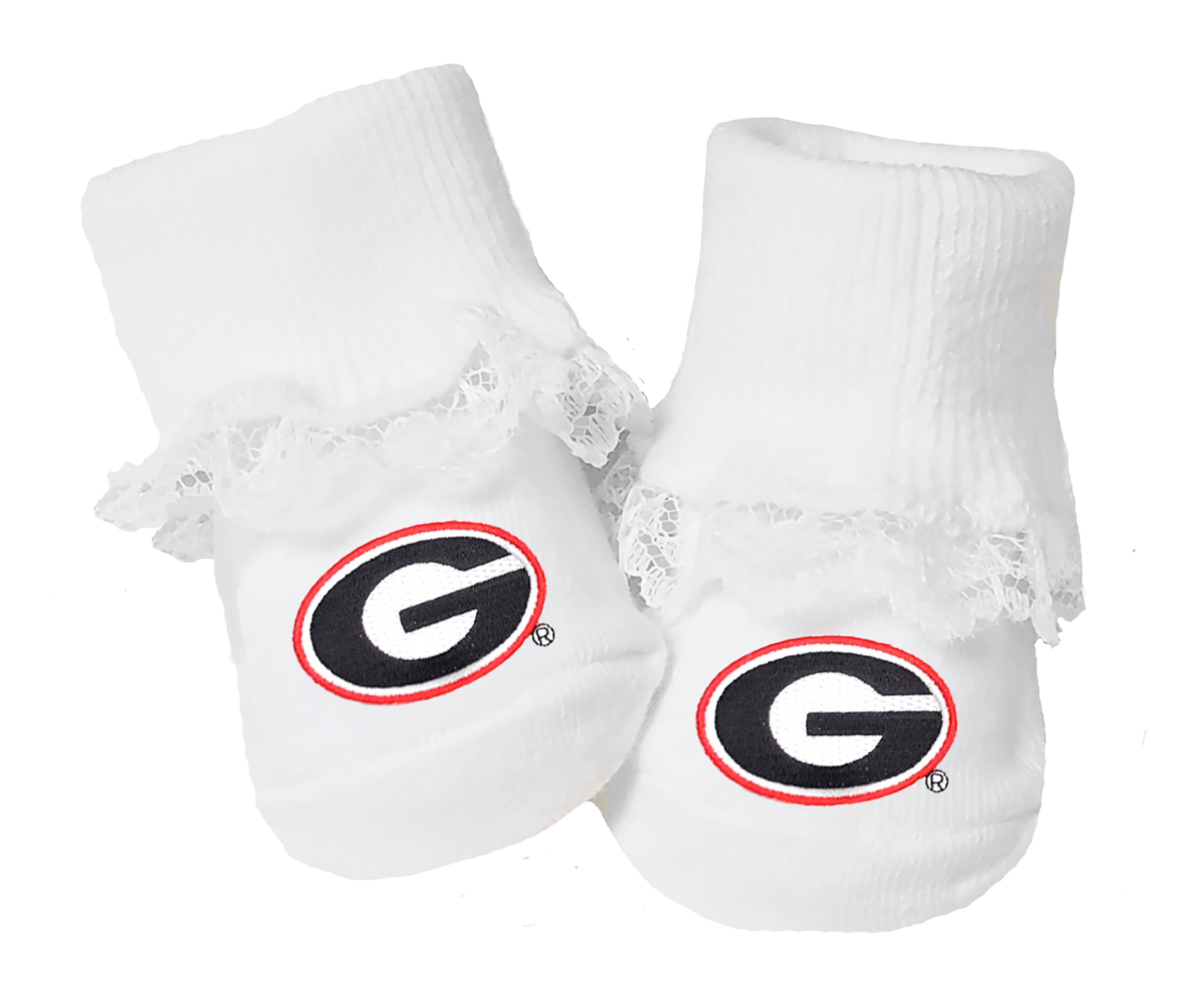 Georgia Bulldogs Baby Toe Bootie Socks 0-9 Months