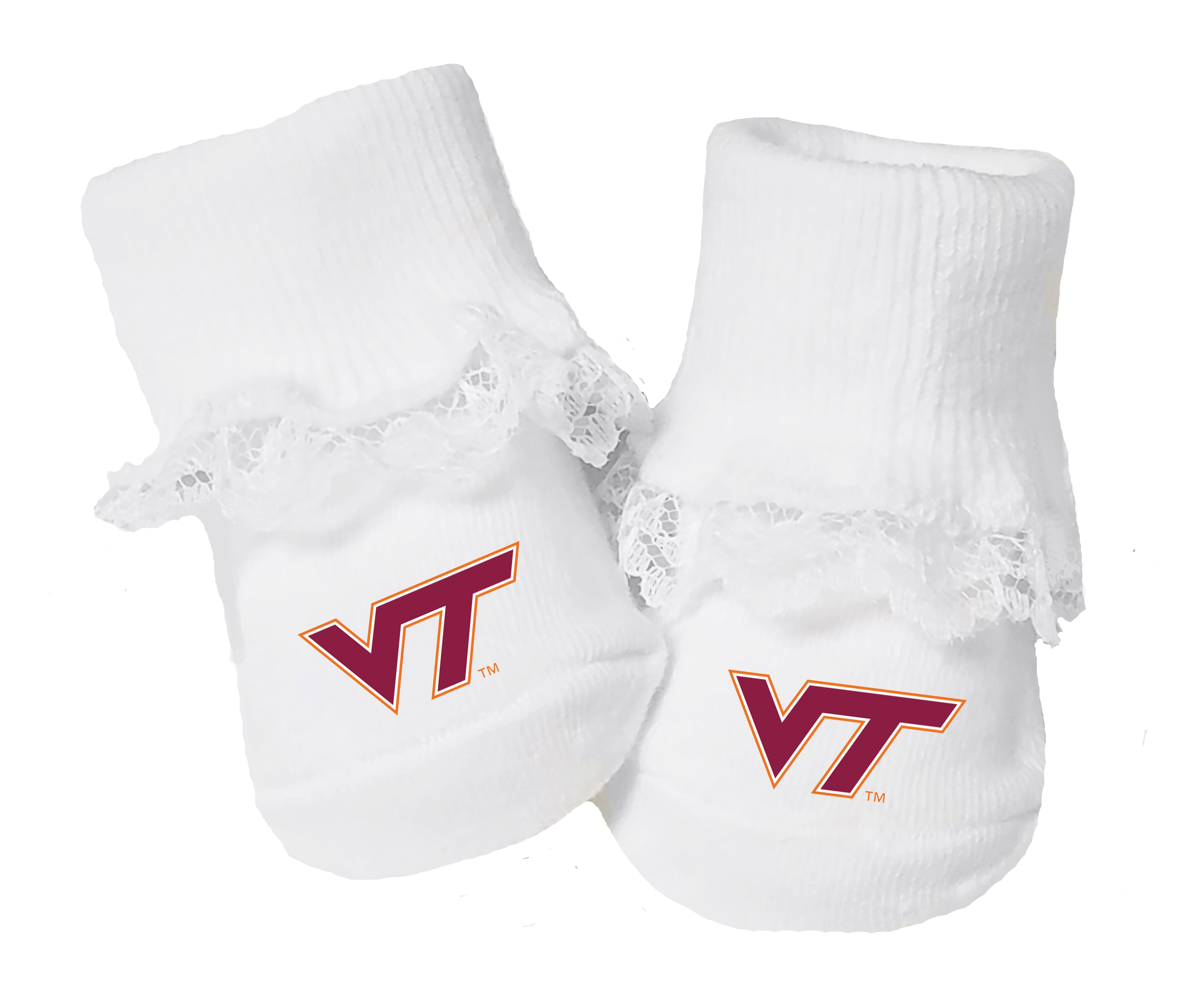 Virginia Tech Hokies Baby Toe Bootie Socks 0-9 Months