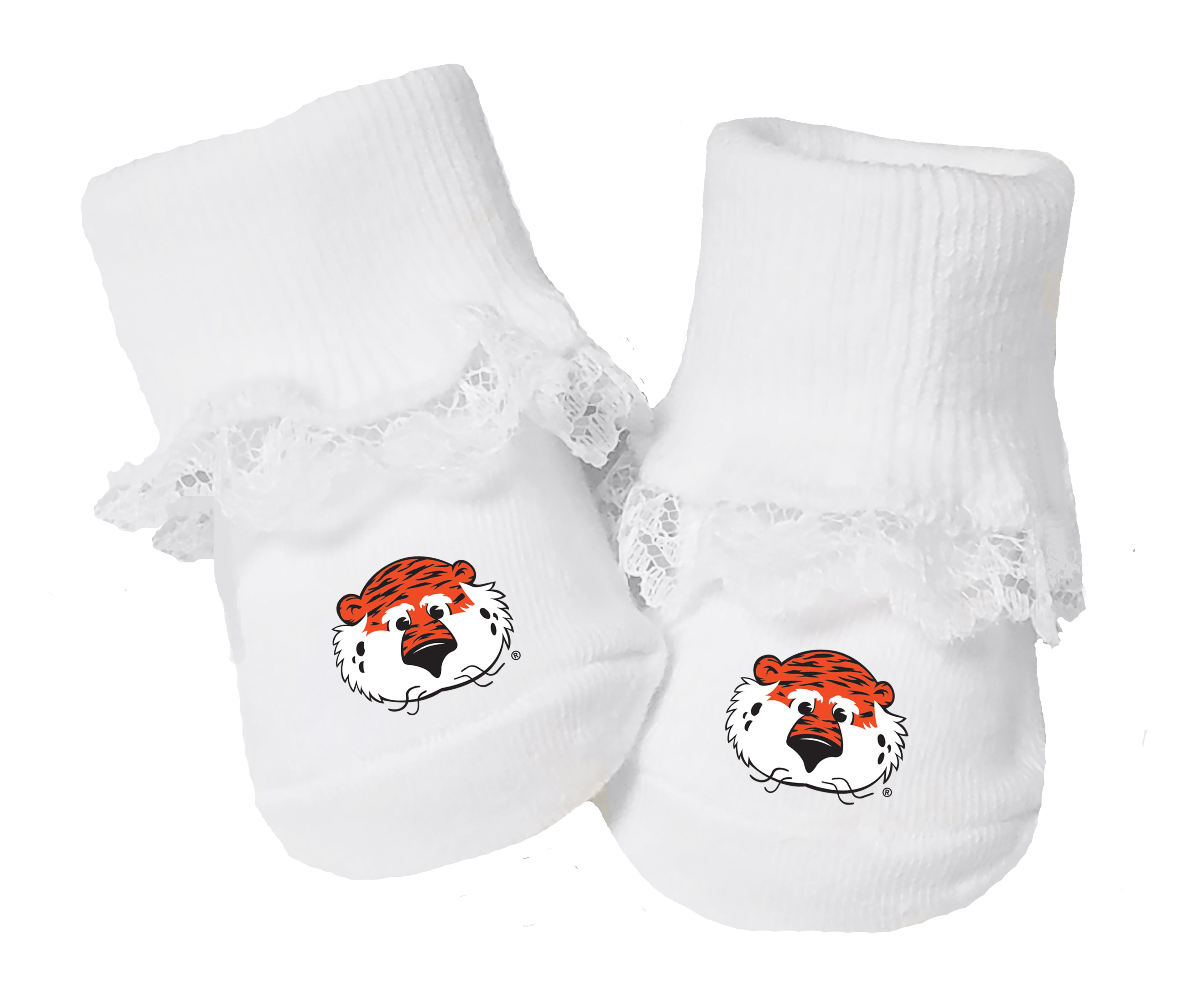 Auburn Tigers Baby Toe Bootie Socks 0-9 Months