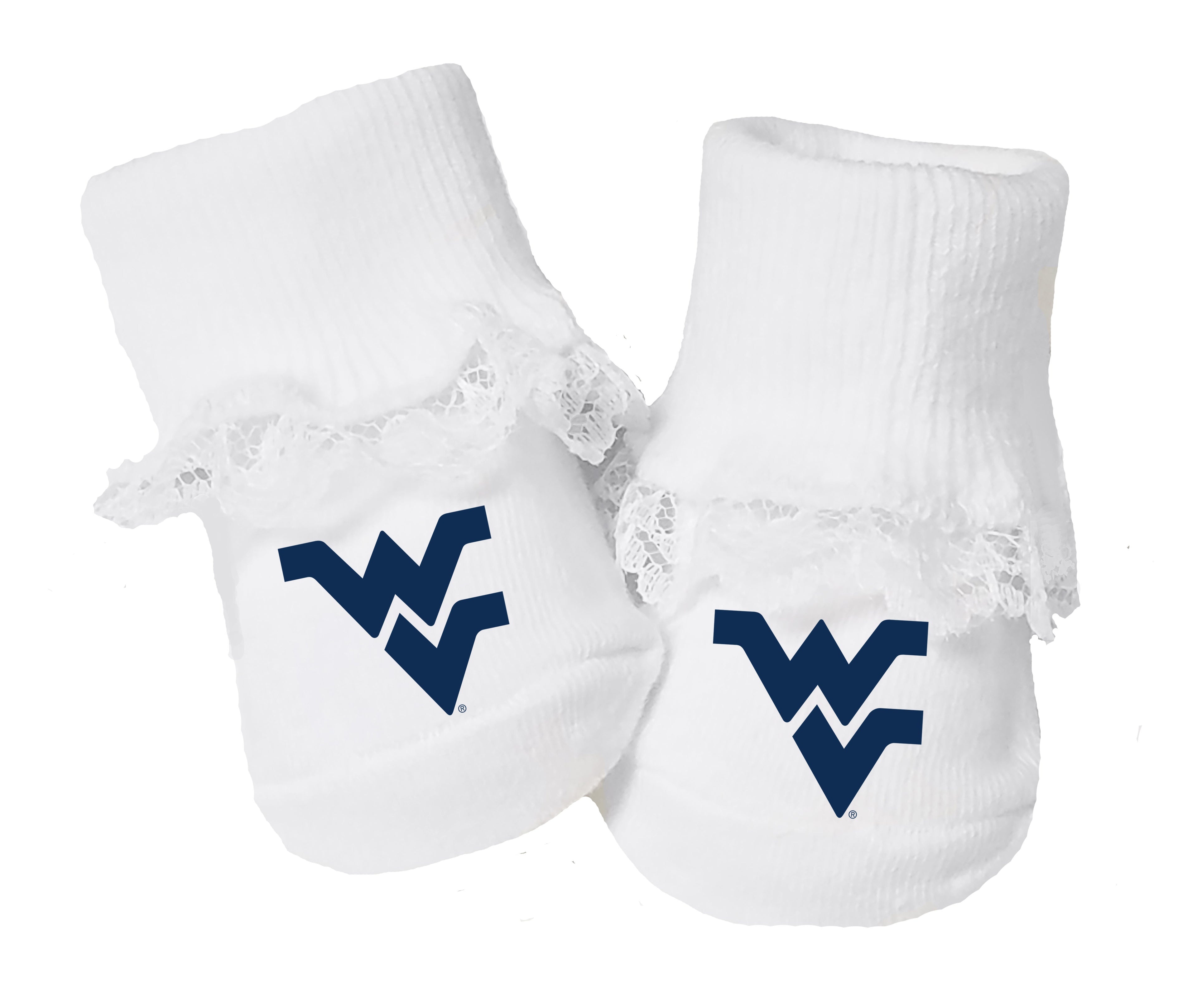 West Virginia Mountaineers Baby Toe Bootie Socks 0-9 Months