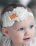 USC Trojans Baby/Toddler Shabby Flower Hair Bow Headband