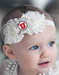 Utah Utes Baby/Toddler Shabby Flower Hair Bow Headband