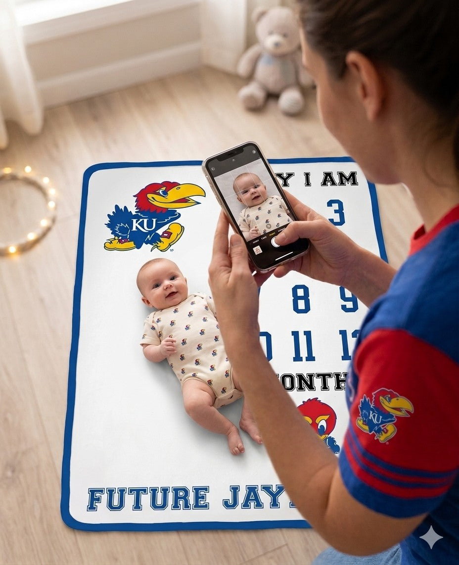 Kansas Jayhawks Baby Milestone Blanket