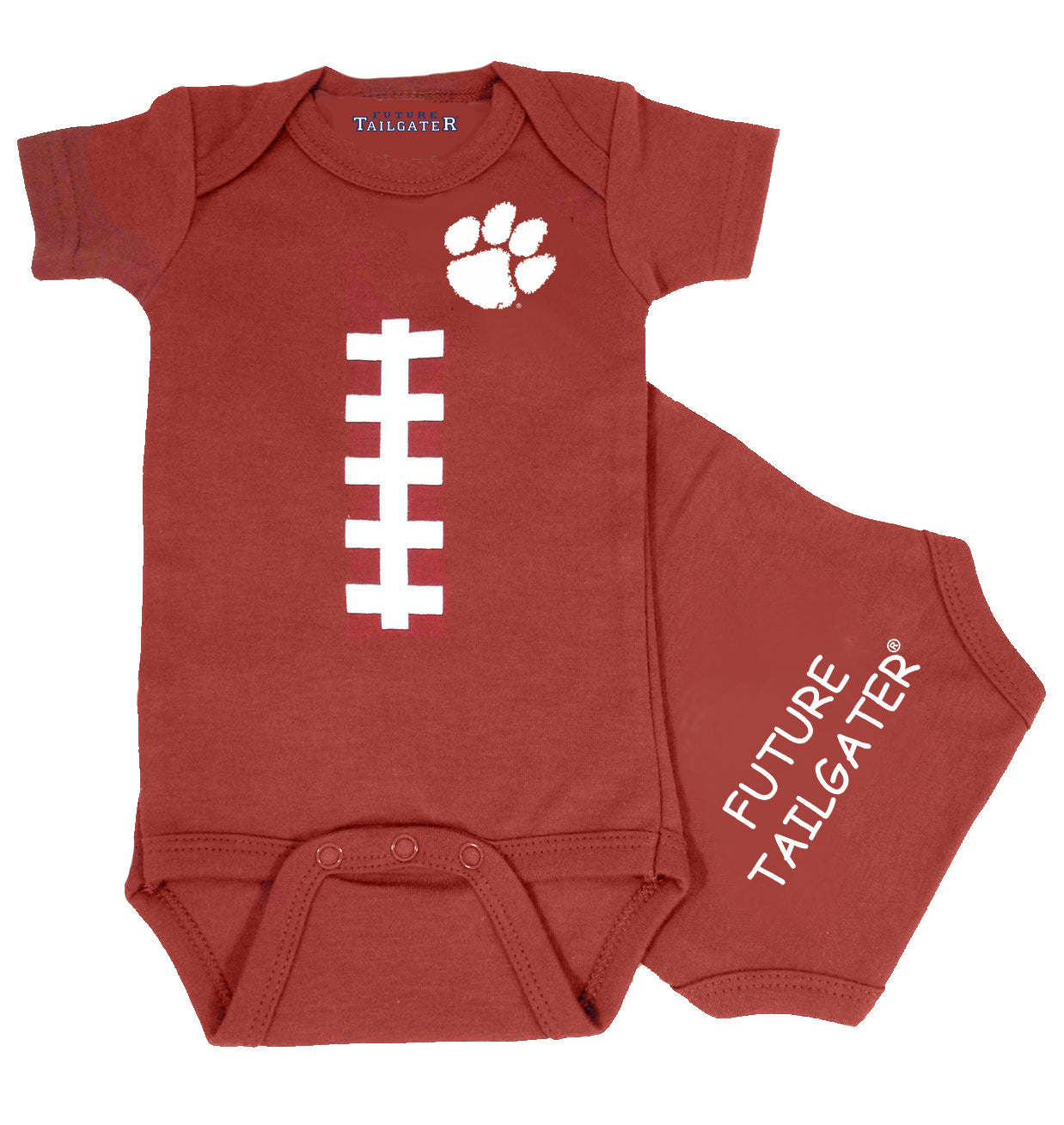 Clemson Tigers Brown Football Baby Bodysuit