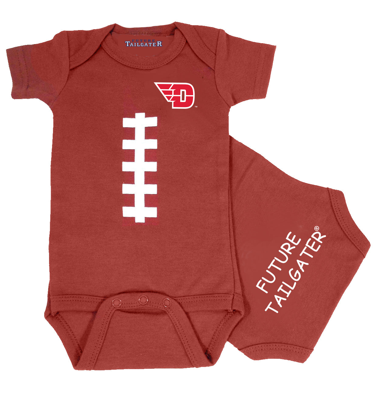 Dayton Flyers Brown Football Baby Bodysuit