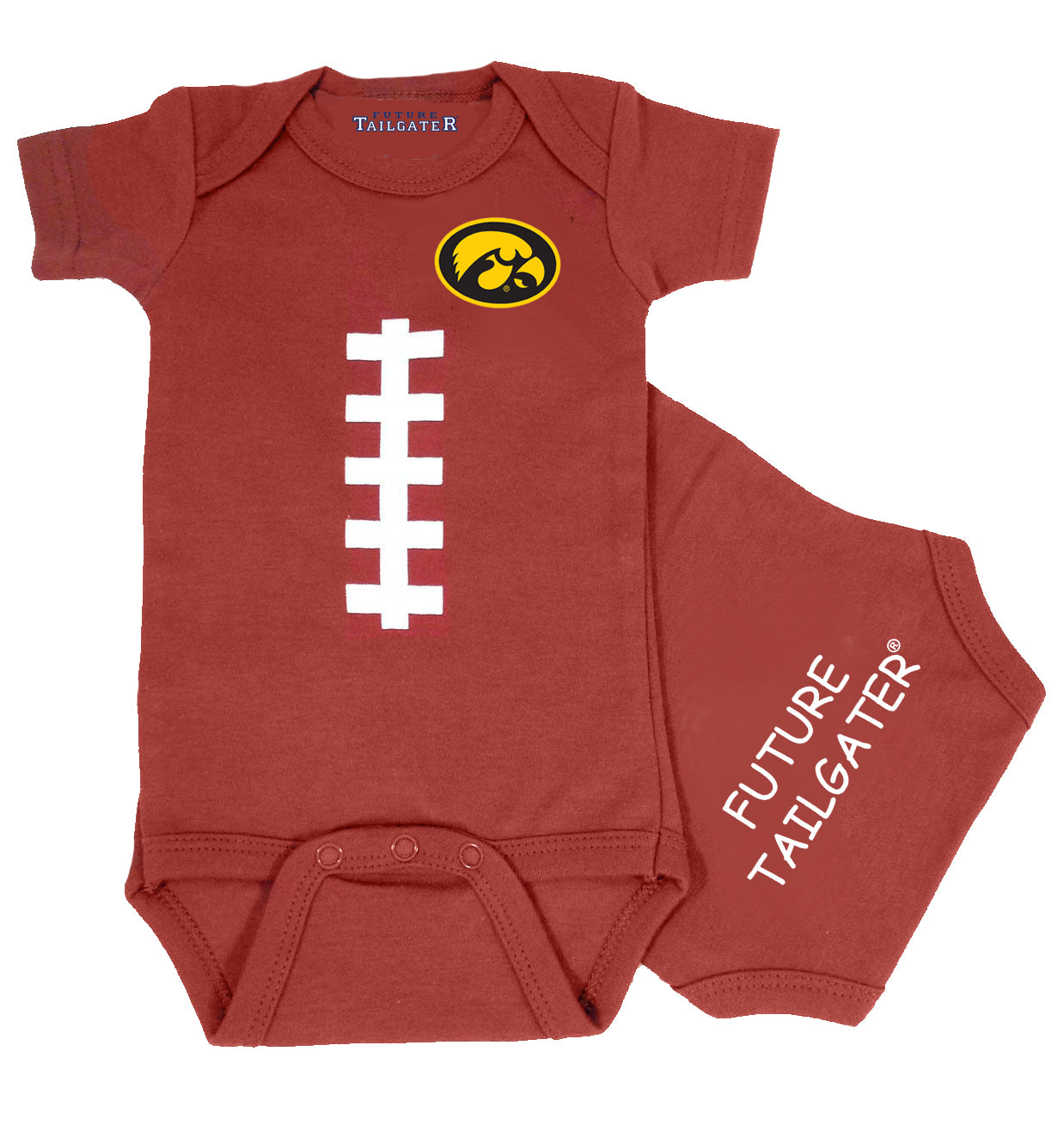 Iowa Hawkeyes Brown Football Baby Bodysuit