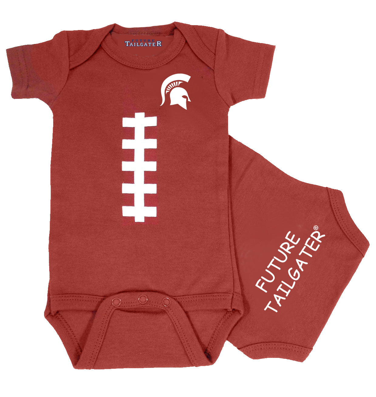 Michigan State Spartans Brown Football Baby Bodysuit