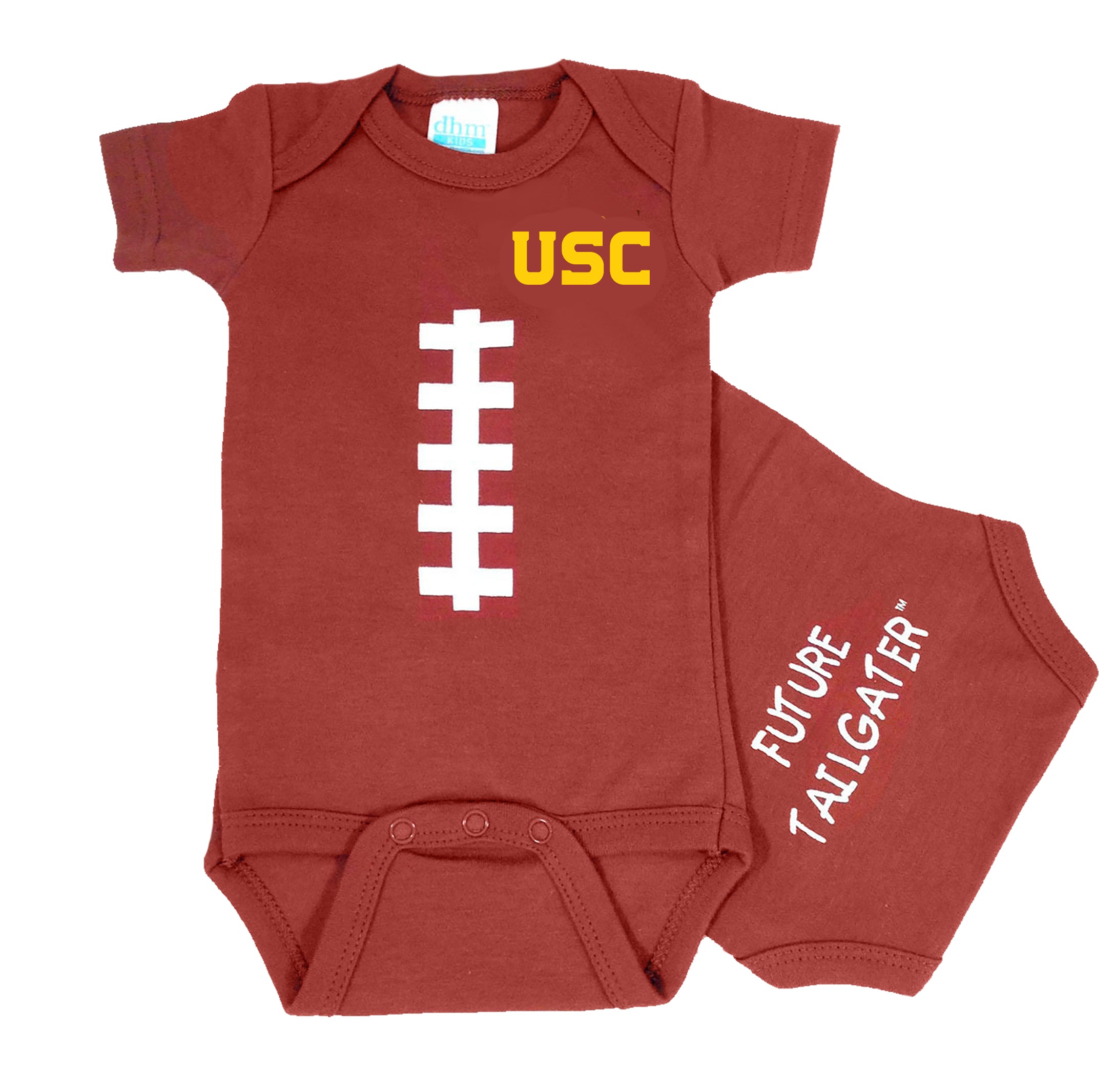 USC Trojans Brown Football Baby Bodysuit